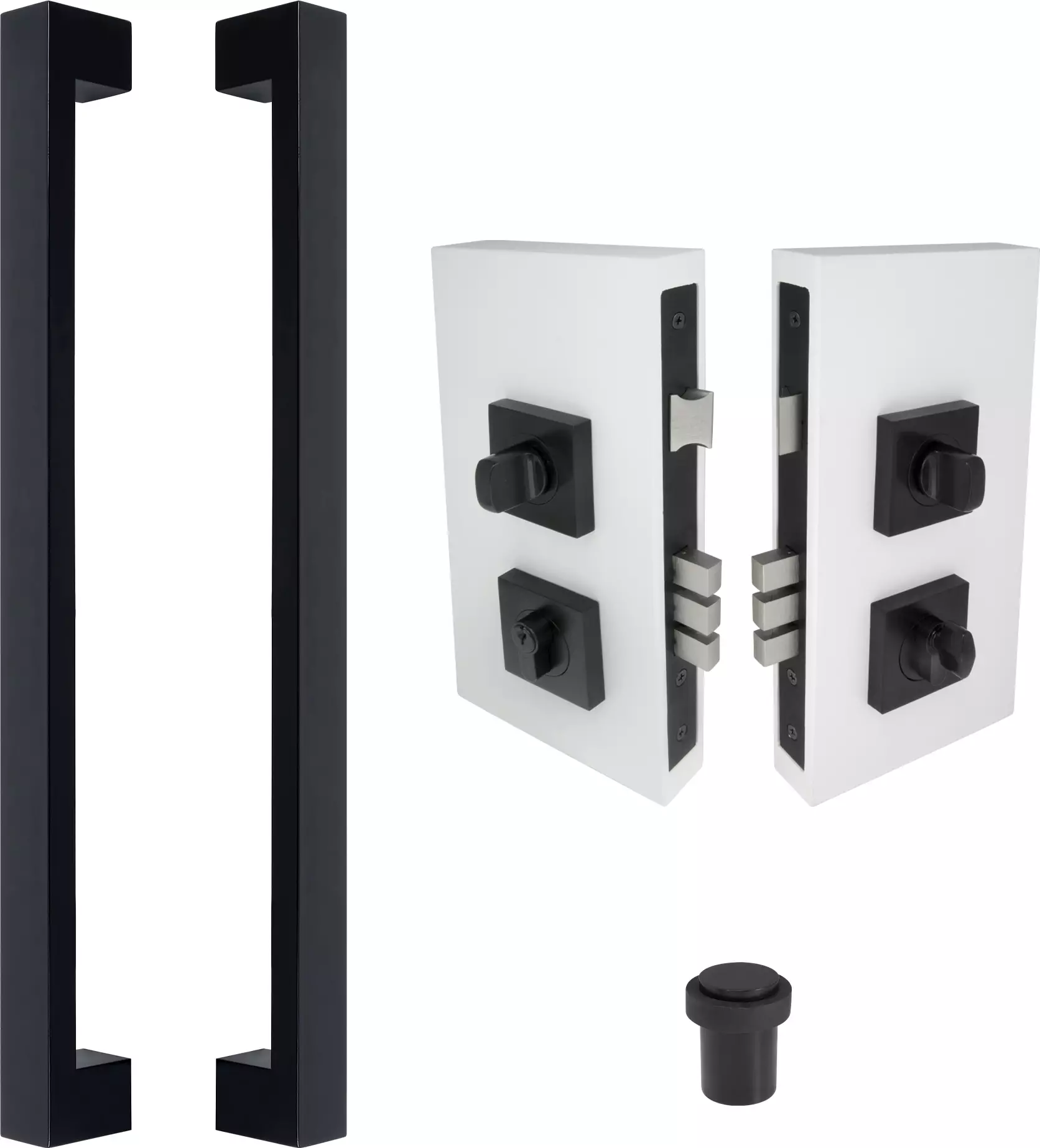 Polo 600mm Pull + Lock + Stop Combo Set - BLK