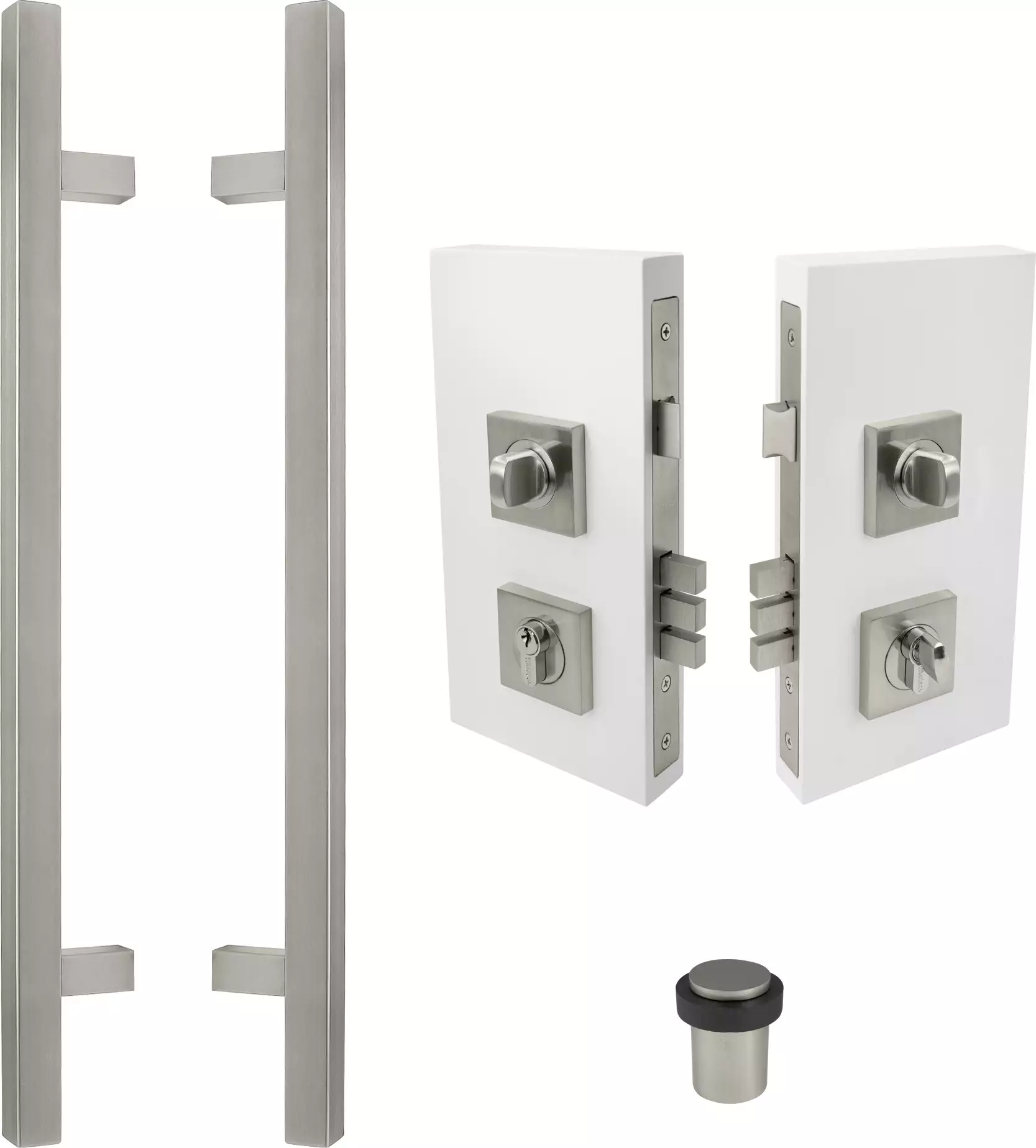 25mm Sq 600mm Pull + Lock + Stop Combo Set - PC