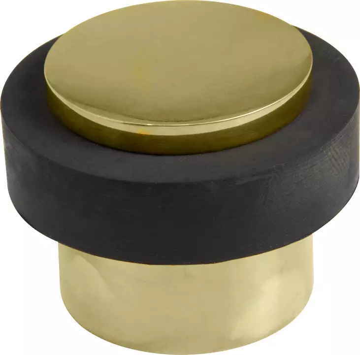 Floor Mount Door Stop - Round - 38mm - PB