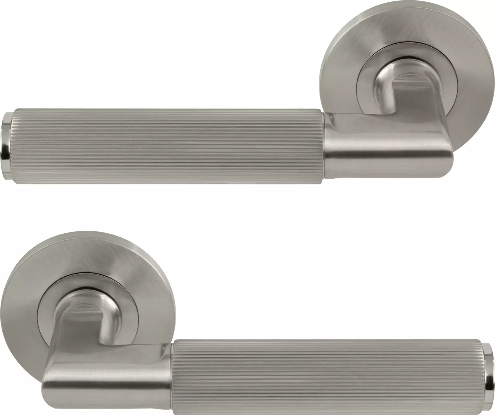 NIDO - Lumina Rose Lever Set - Linear Knurl - BN