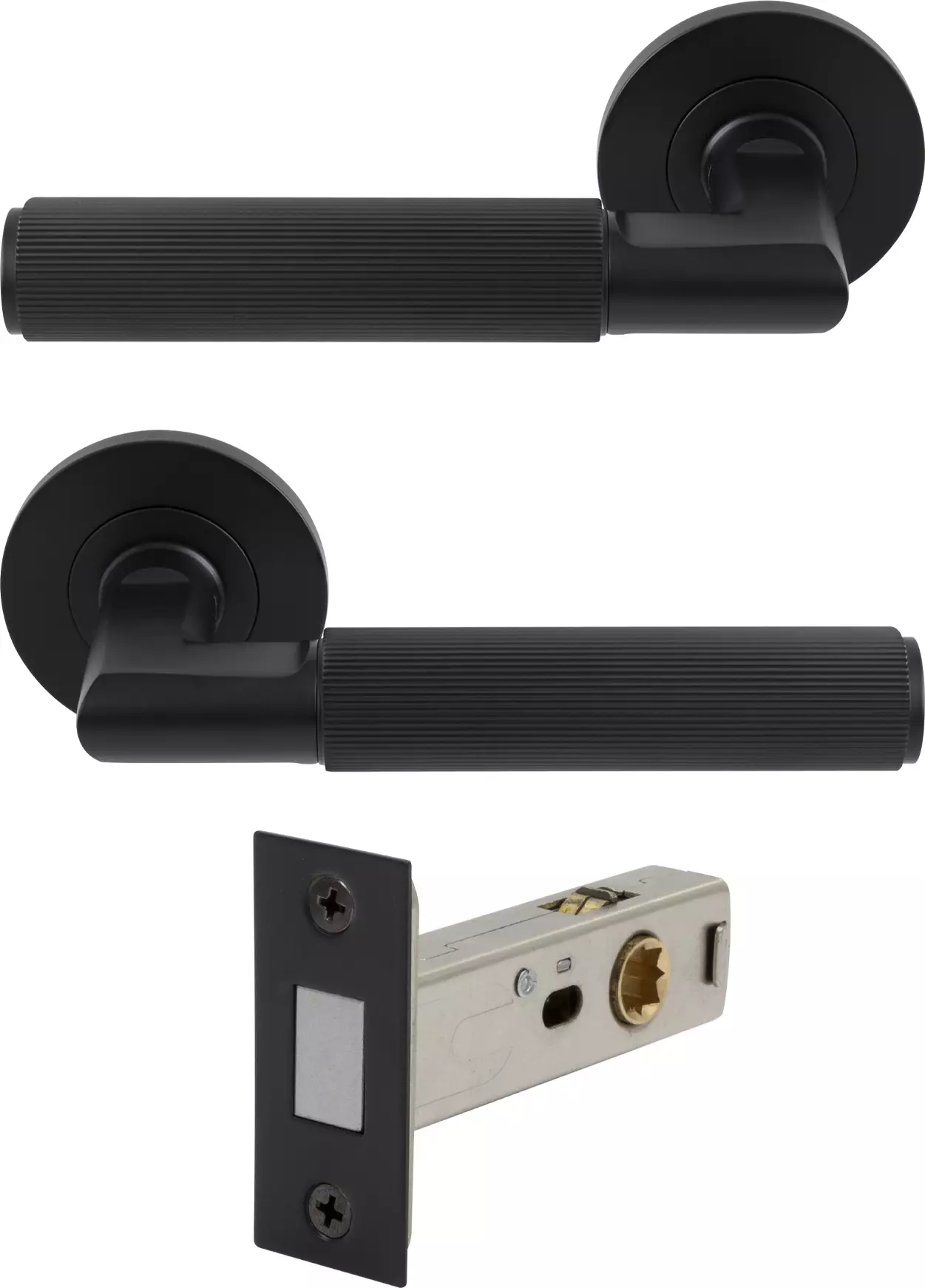 NIDO - Lumina Rose Passage Set - Magn. Latch - Linear Knurl - BLK