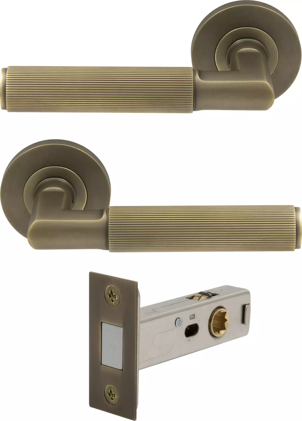 NIDO - Lumina Rose Passage Set - Magn. Latch - Linear Knurl - RB