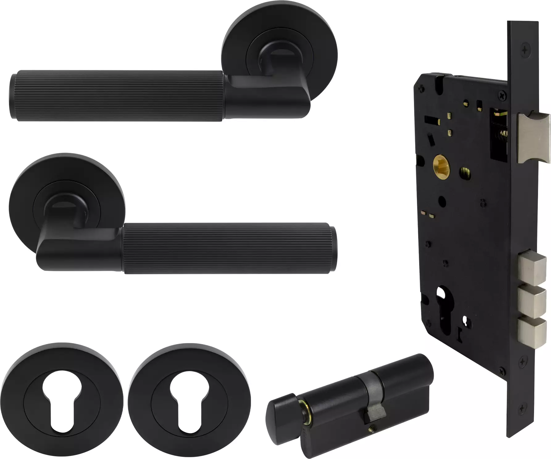 Lumina Rose Entrance Set  - K/T - Linear Knurl - BLK