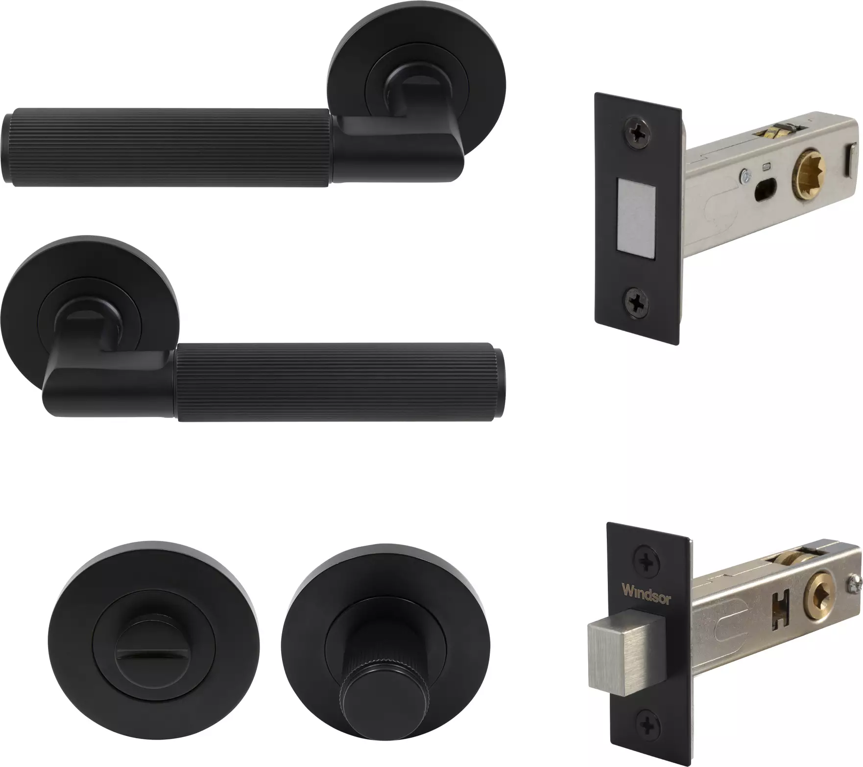 NIDO - Lumina Rose Privacy Set - Magn. Latch - Linear Knurl - BLK