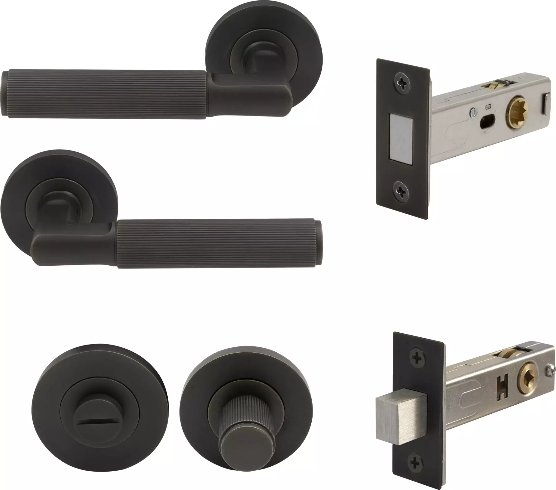NIDO - Lumina Rose Privacy Set - Magn. Latch - Linear Knurl - DRB