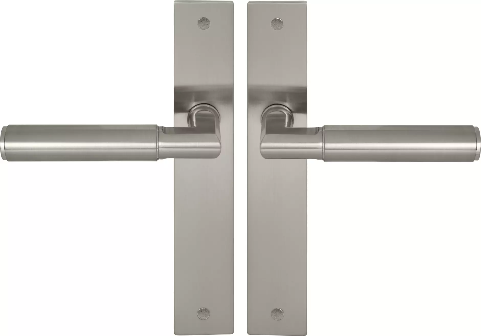 Lumina Longplate Lever Set - Plain - BN