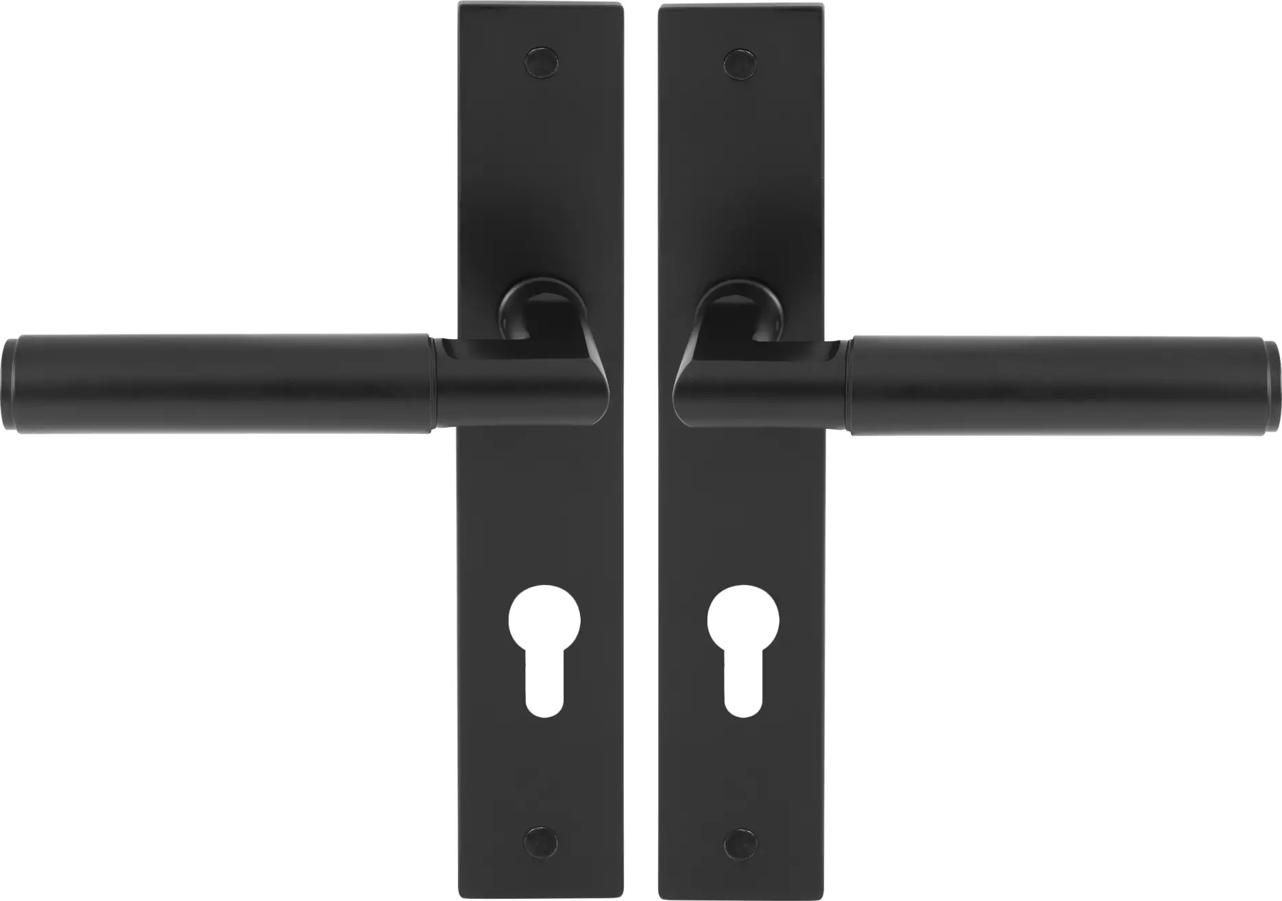 Lumina Longplate Euro Handles - Plain - BLK