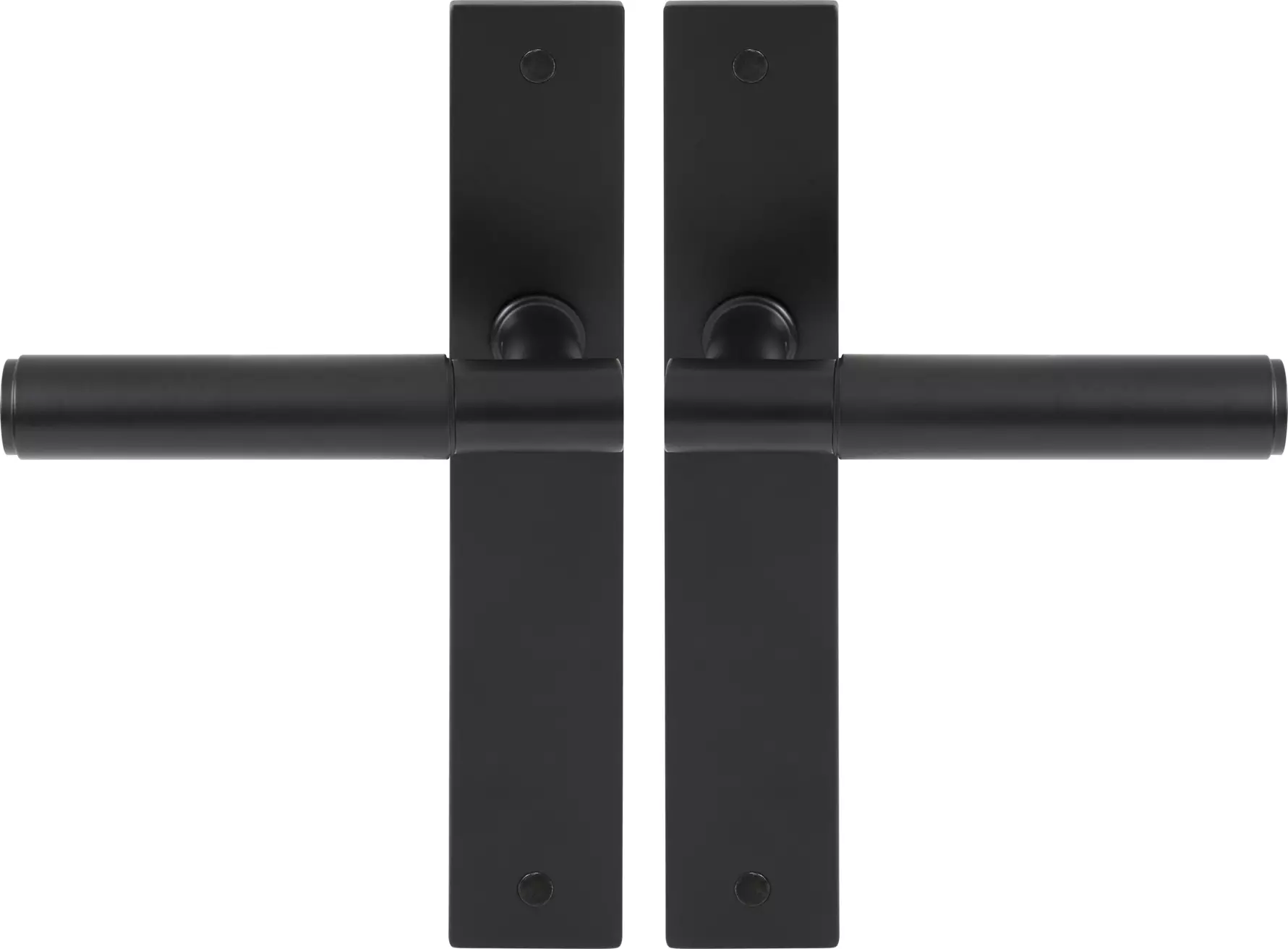 Lumina Longplate Lever Set - Linear Knurl - BLK