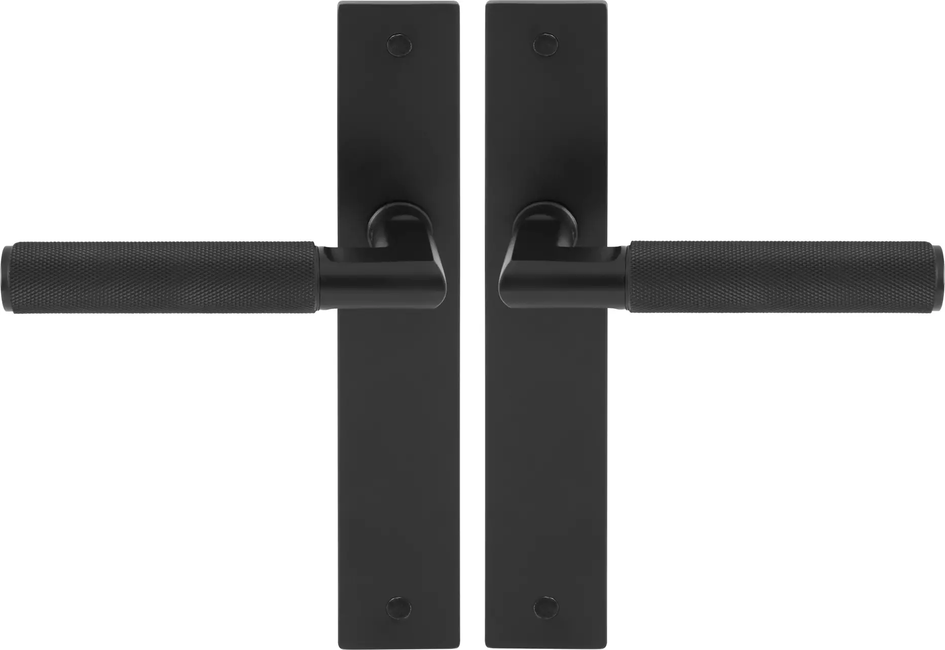 Lumina Longplate Lever Set - Diamond Knurl   - BLK