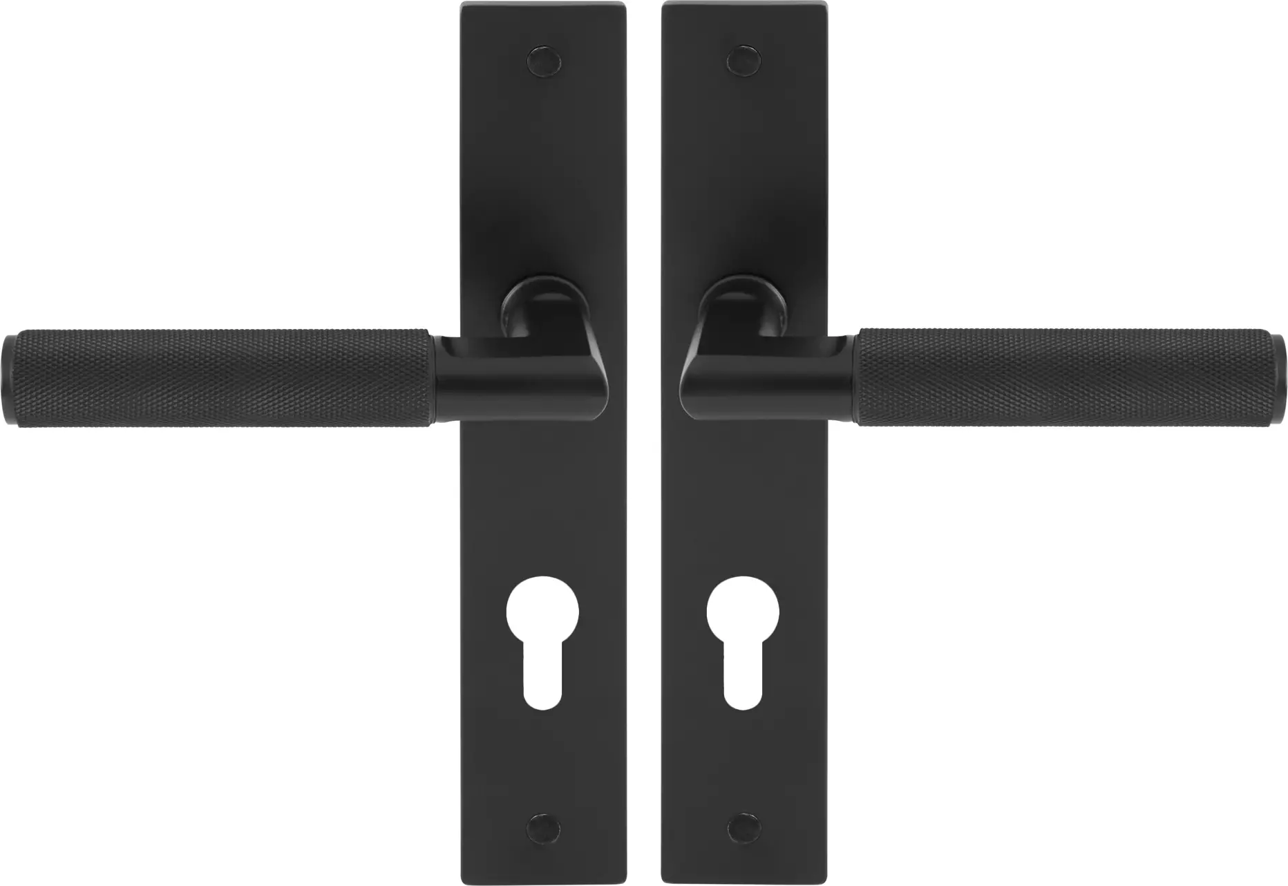 Lumina Longplate Euro Handles - Diamond Knurl   - BLK