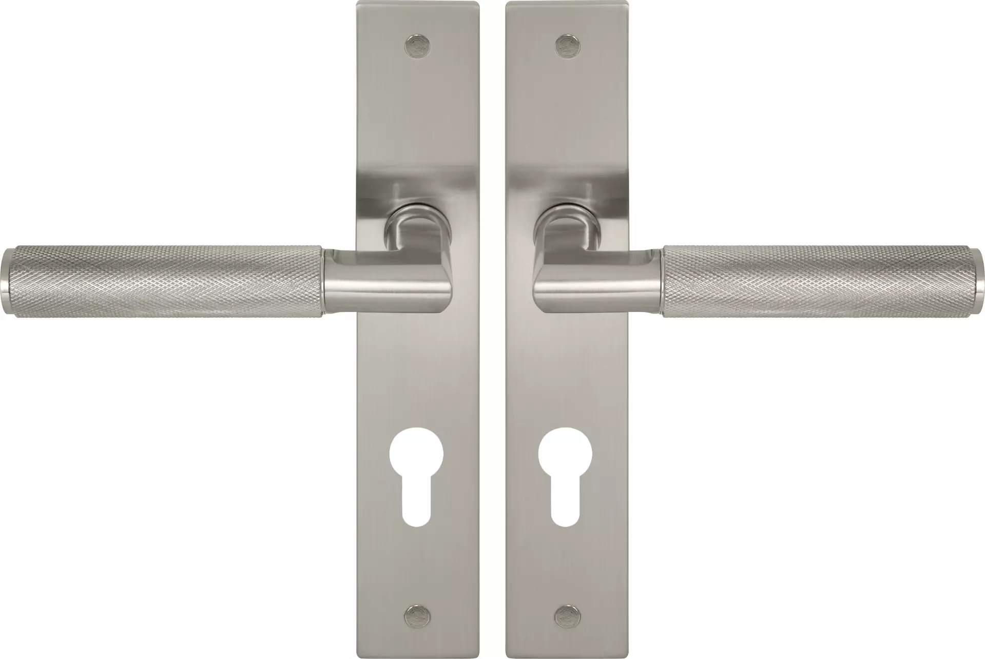 Lumina Longplate Euro Handles - Diamond Knurl   - BN