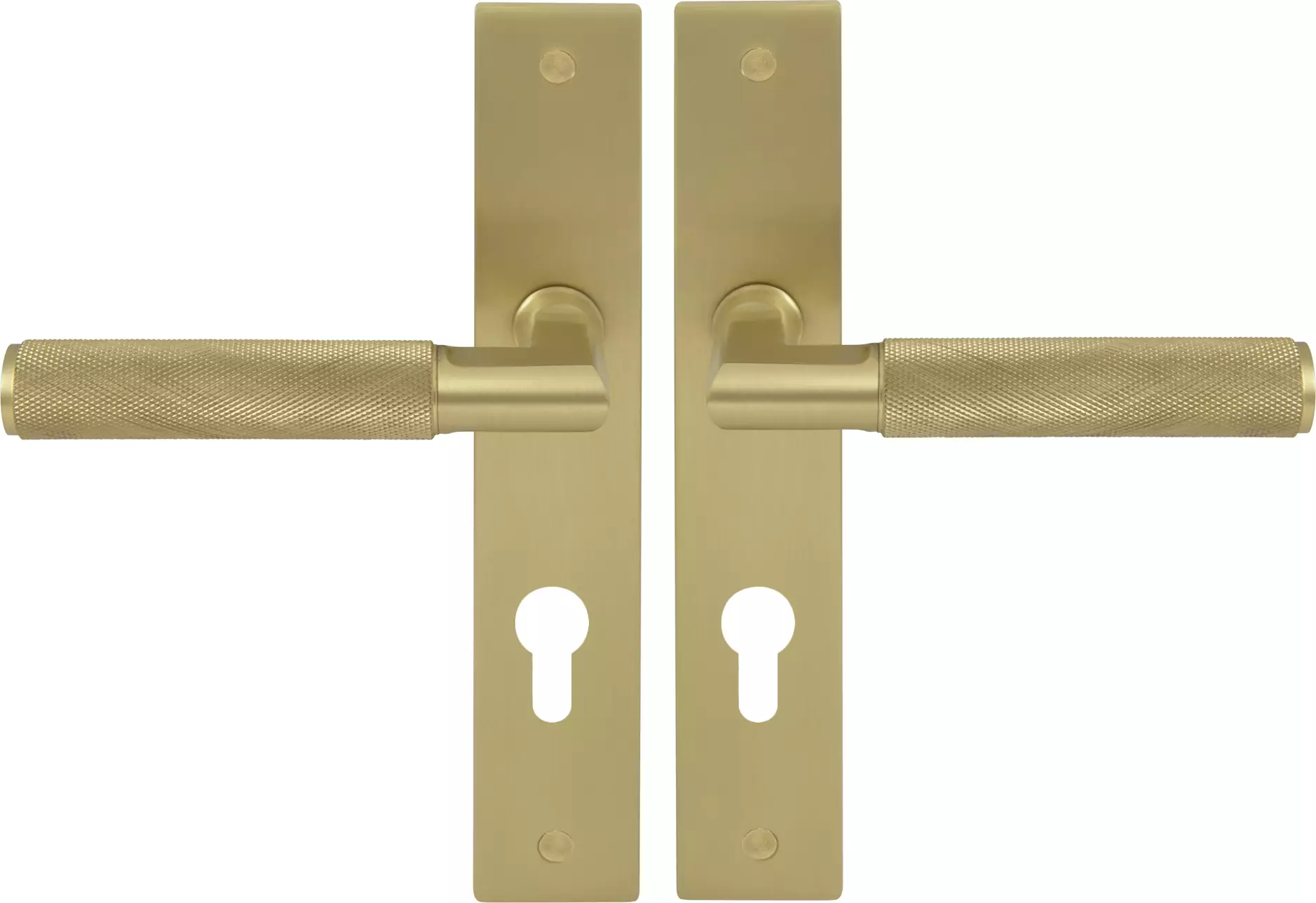 Lumina Longplate Euro Handles - Diamond Knurl   - MSB