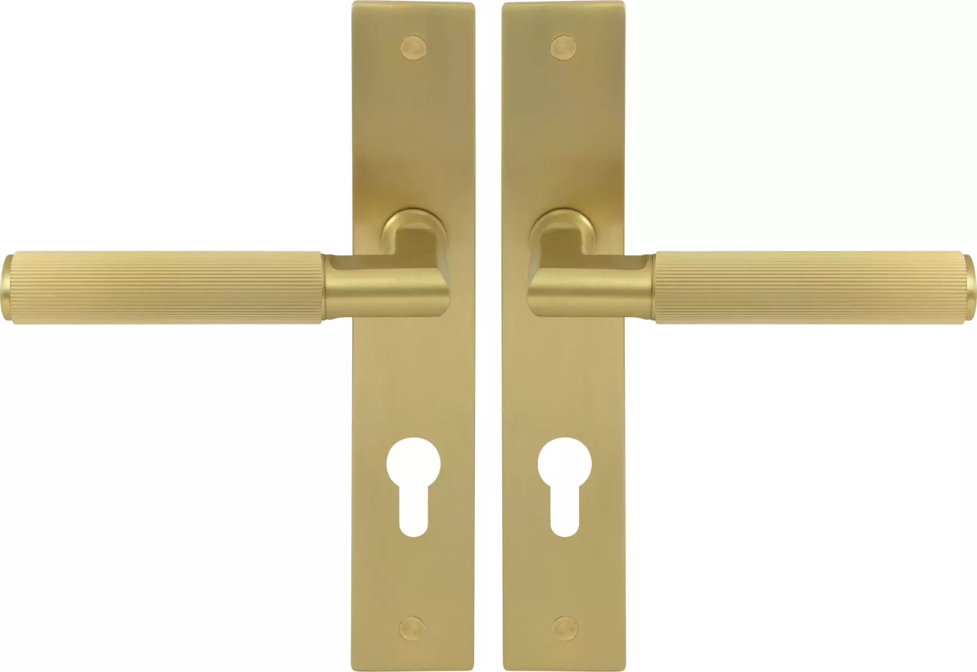 Lumina Longplate Euro Handles - Linear Knurl  - MSB