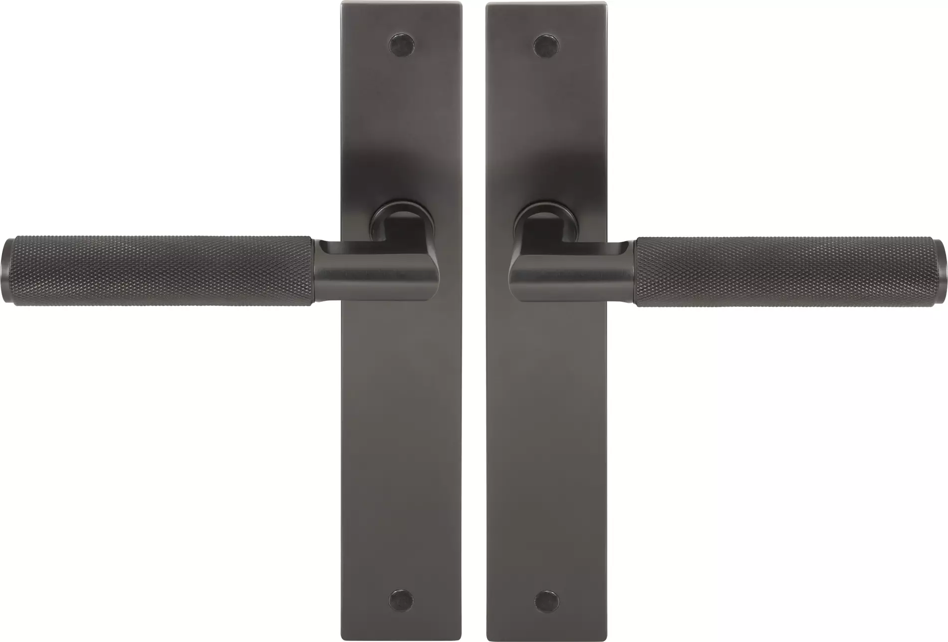 Lumina Longplate Lever Set - Diamond Knurl   - GN