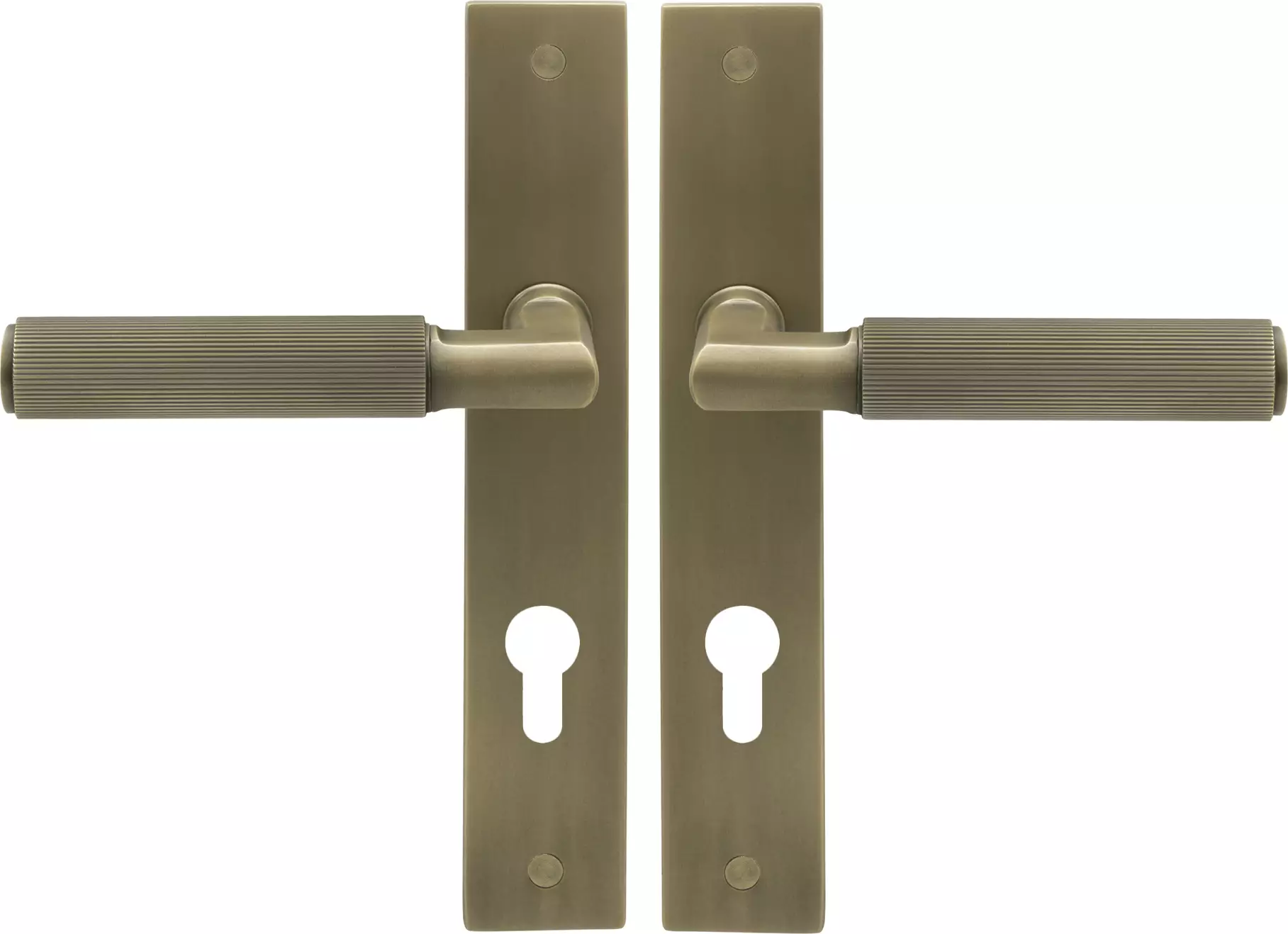 Lumina Longplate Euro Handles - Linear Knurl  - RB