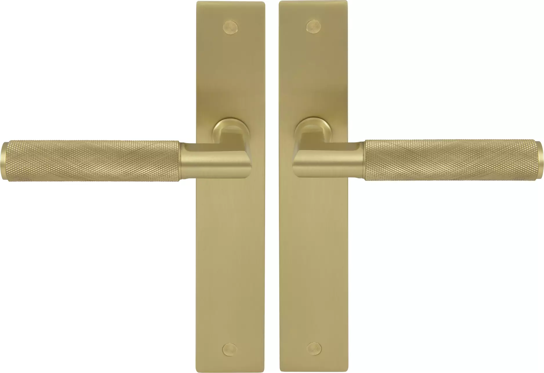 Lumina Longplate Lever Set - Diamond Knurl   - MSB