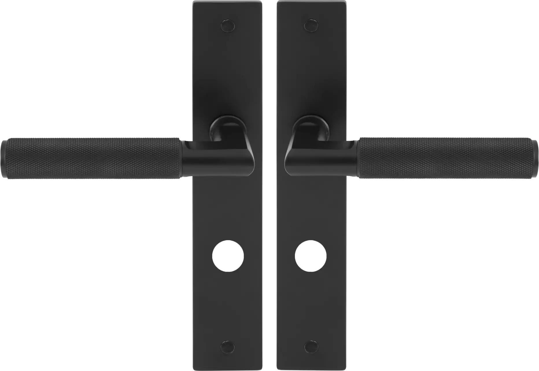 Lumina Longplate Privacy Handles - Diamond Knurl   - BLK
