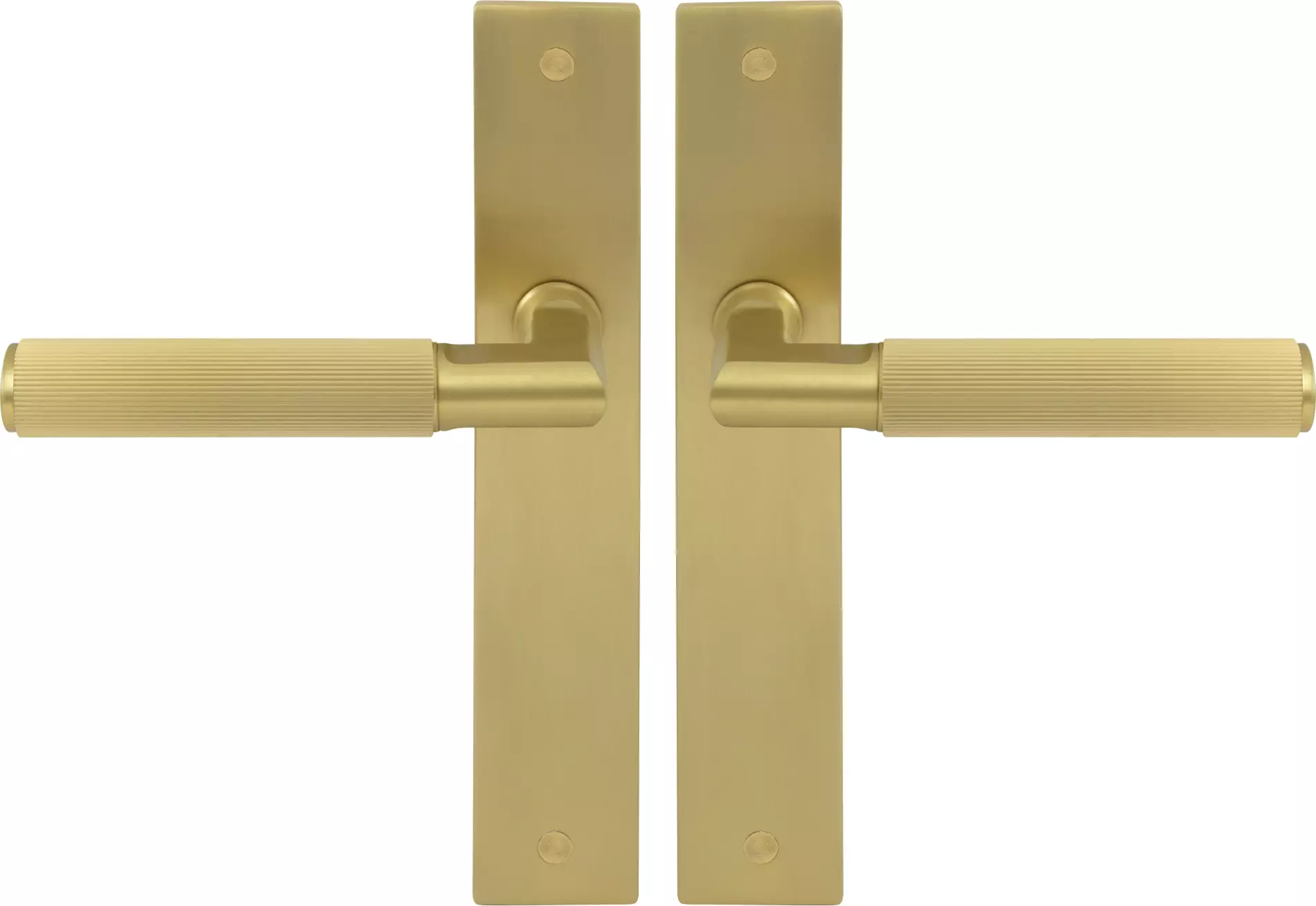 Lumina Longplate Lever Set - Linear Knurl - MSB