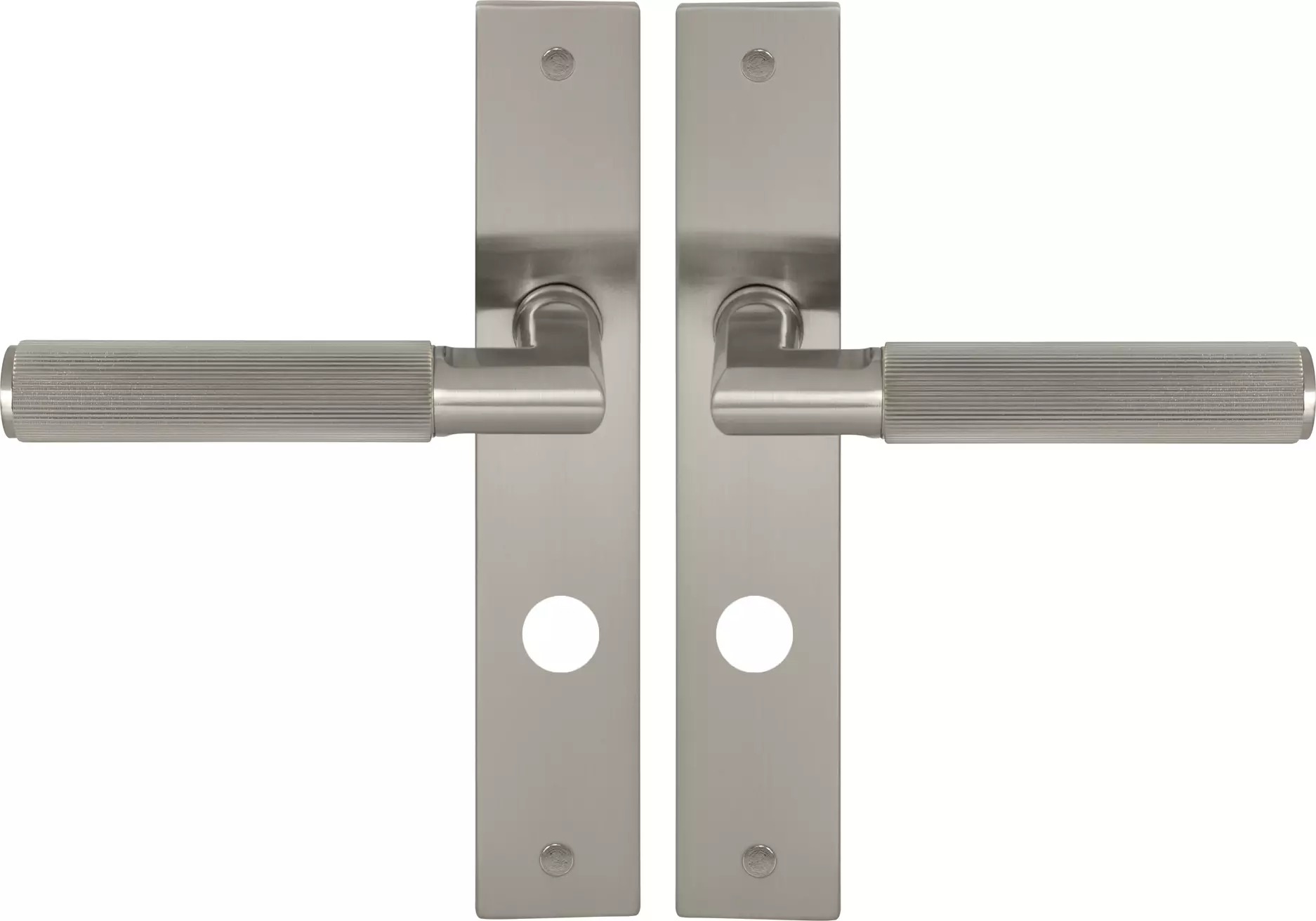 Lumina Longplate Privacy Handles - Linear Knurl - BN