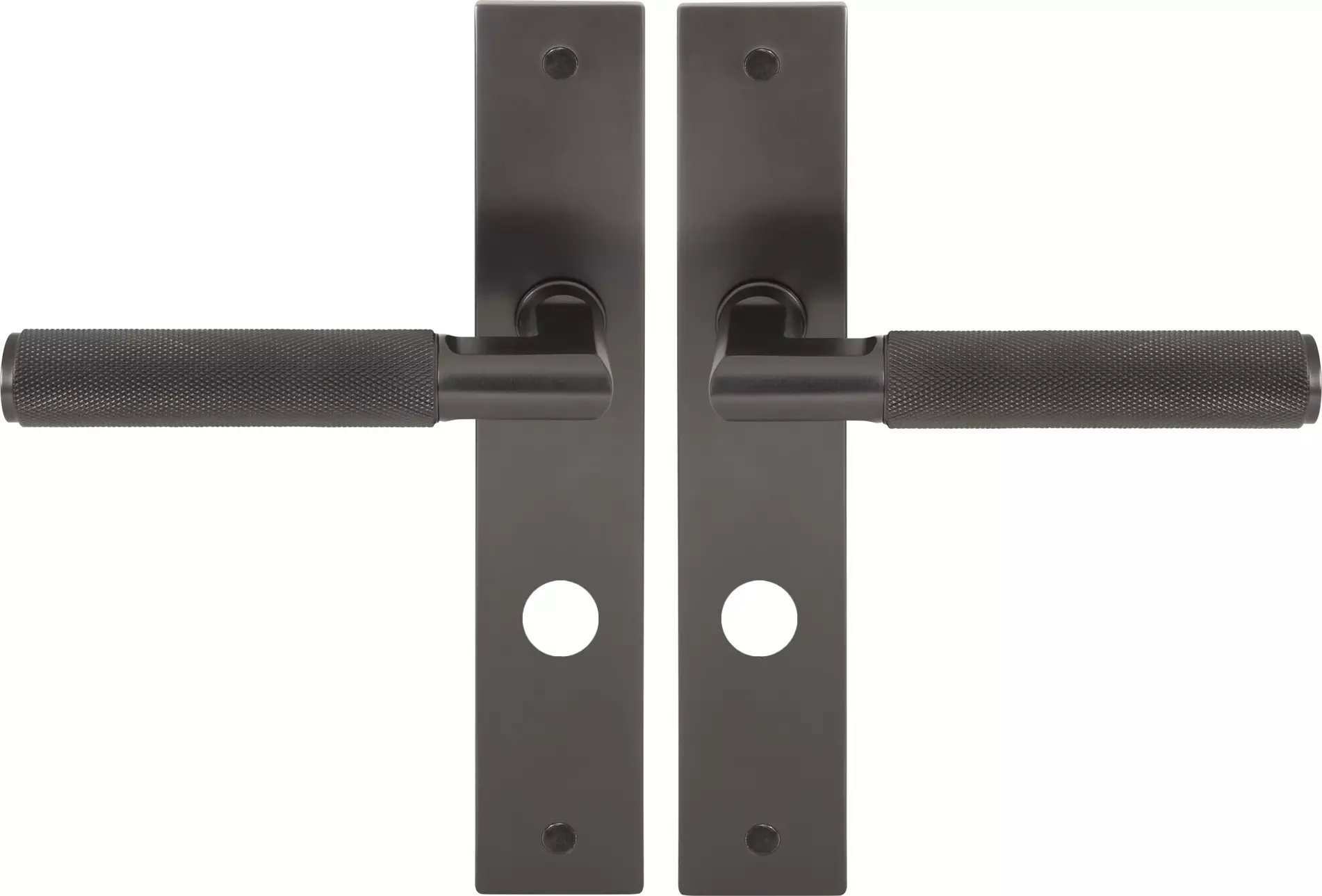 Lumina Longplate Privacy Handles - Diamond Knurl   - GN