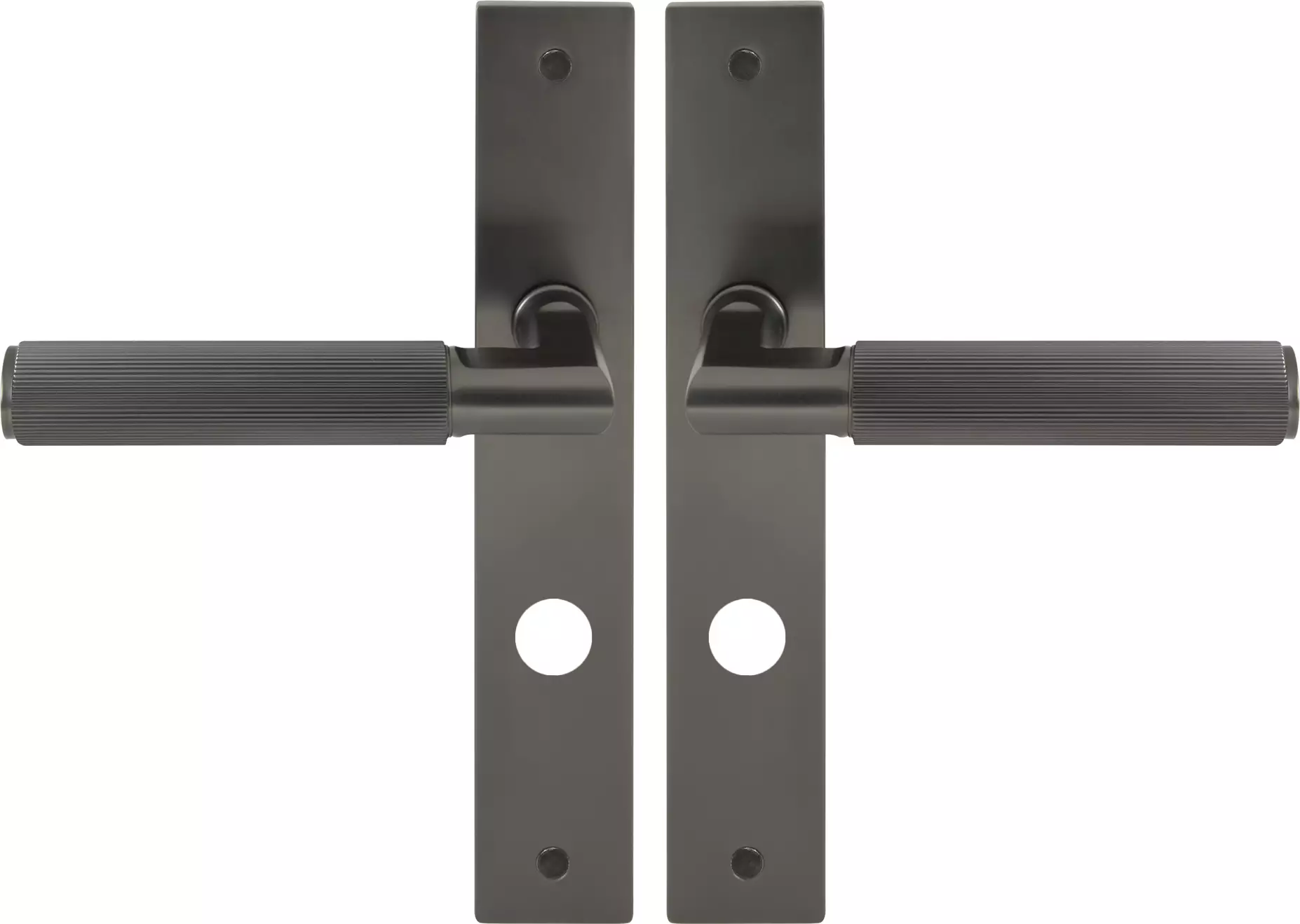 Lumina Longplate Privacy Handles - Linear Knurl - GN