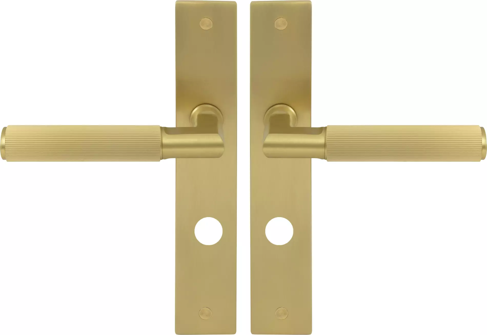 Lumina Longplate Privacy Handles - Linear Knurl - MSB