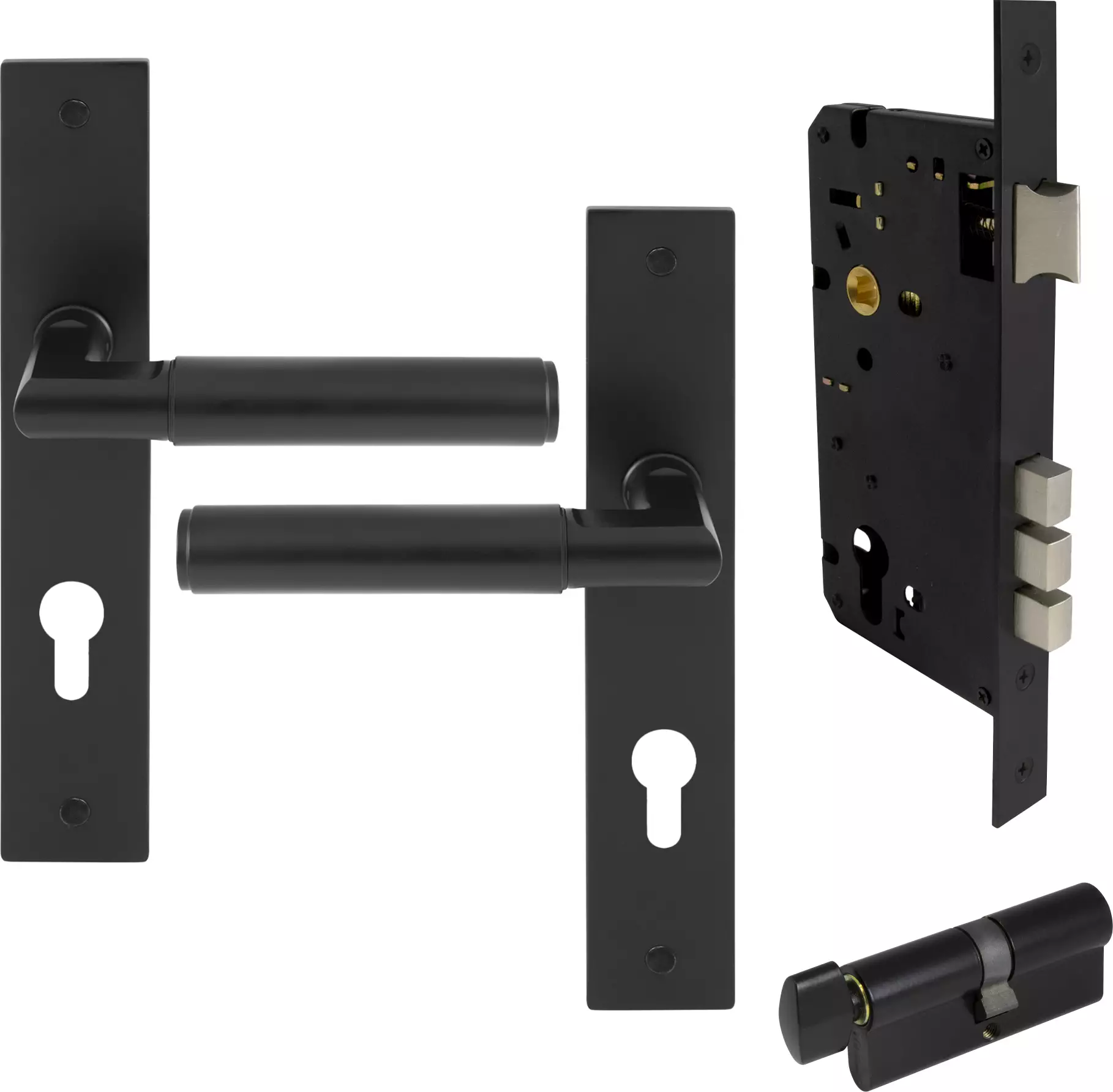 Lumina Longplate Entrance Set - K/T - Plain - BLK