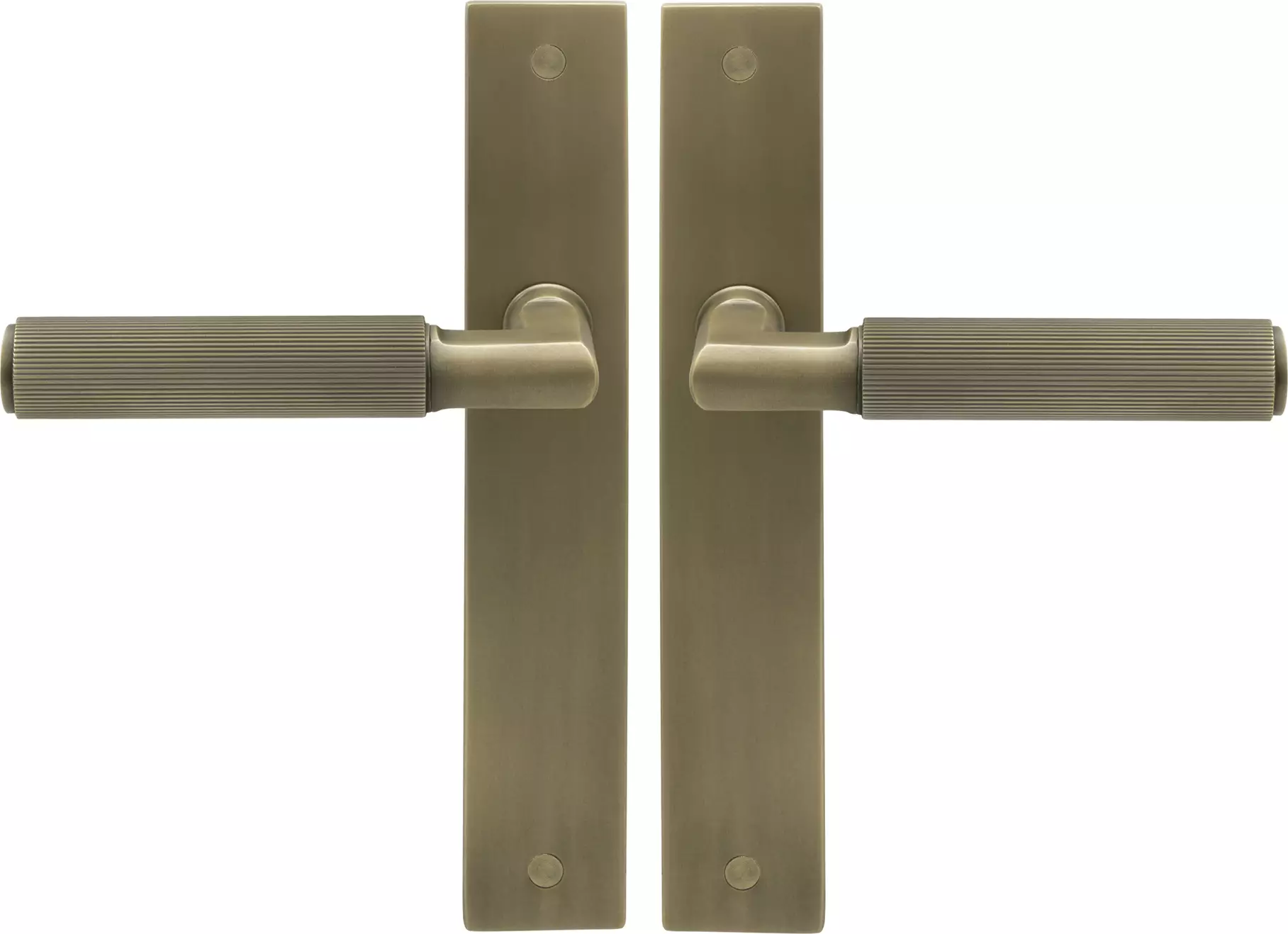 Lumina Longplate Lever Set - Linear Knurl - RB