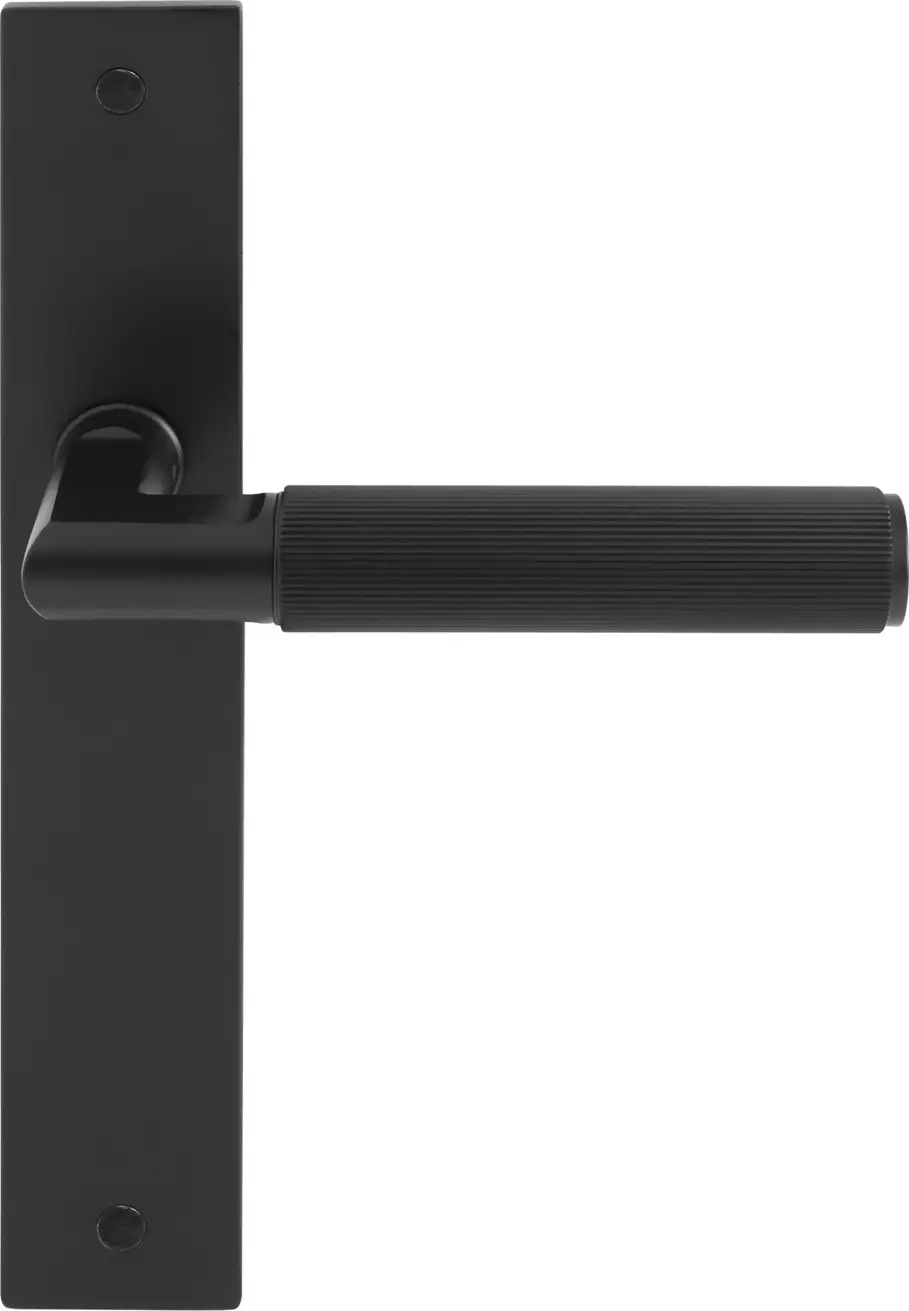 Lumina Longplate Dummy Lever LH - Linear Knurl - BLK