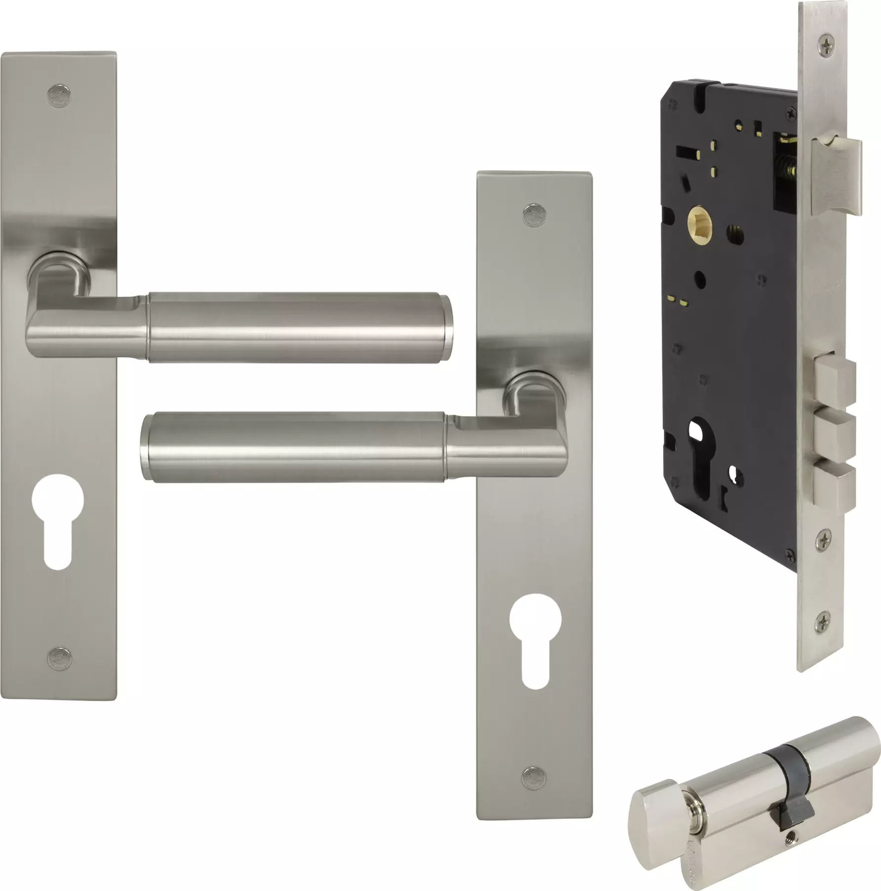 Lumina Longplate Entrance Set - K/T - Plain - BN