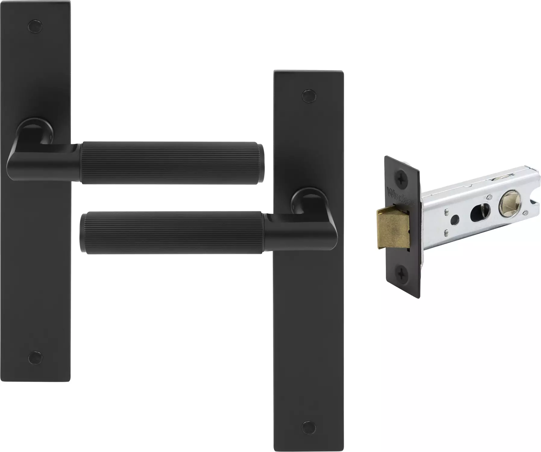 Lumina Longplate Passage Set - Linear Knurl - BLK