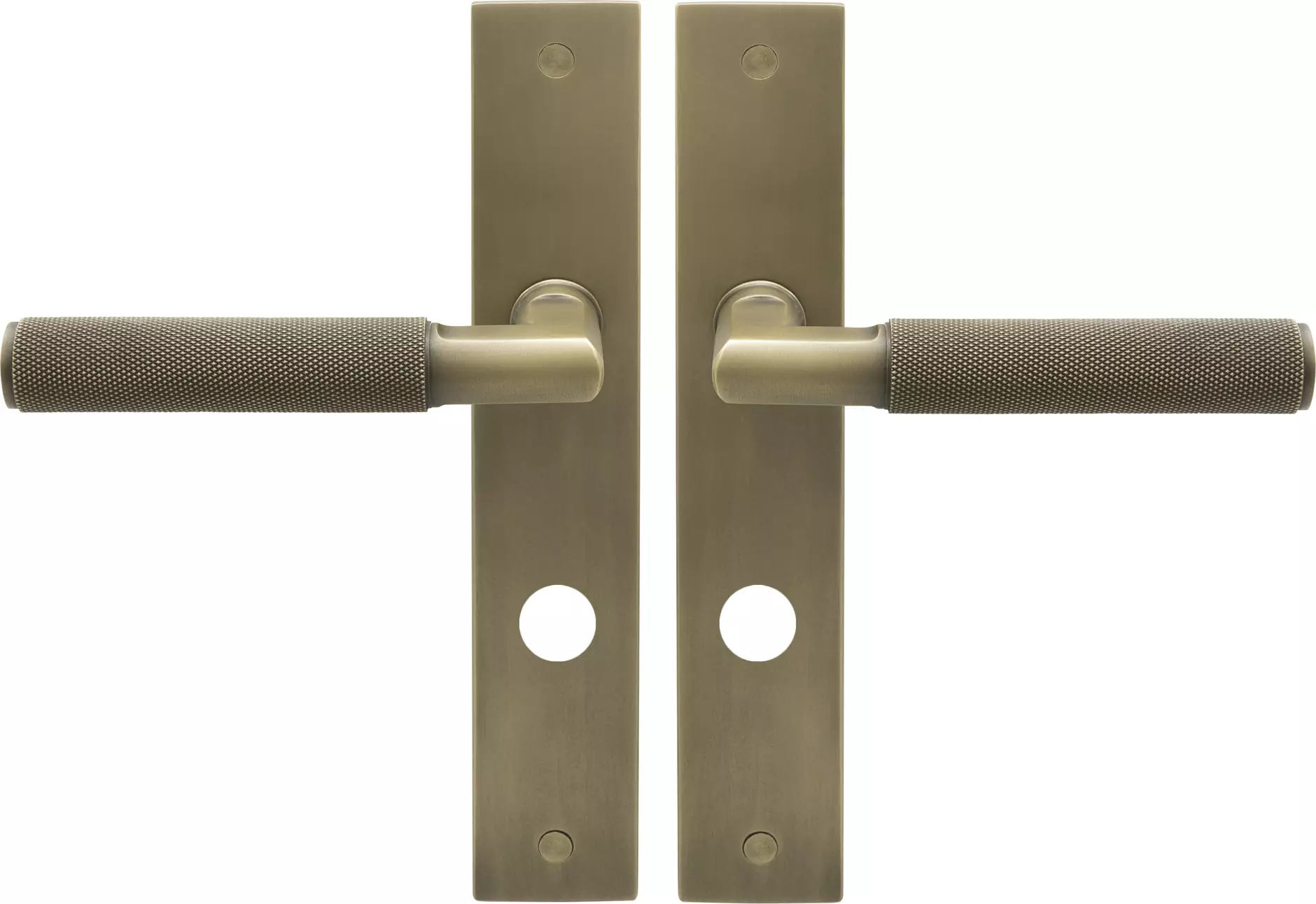 Lumina Longplate Privacy Handles - Diamond Knurl   - RB