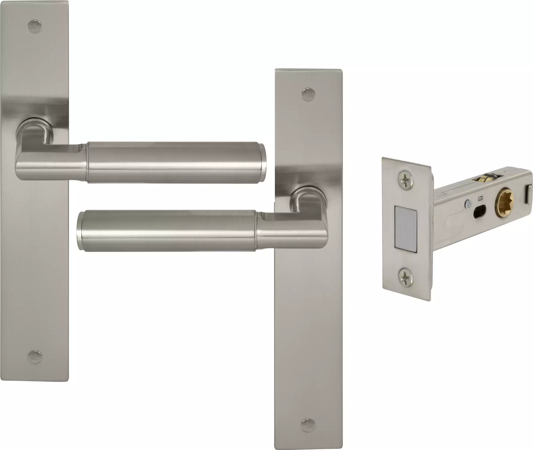 Lumina Longplate Passage Set - Magn. Latch - Plain - BN