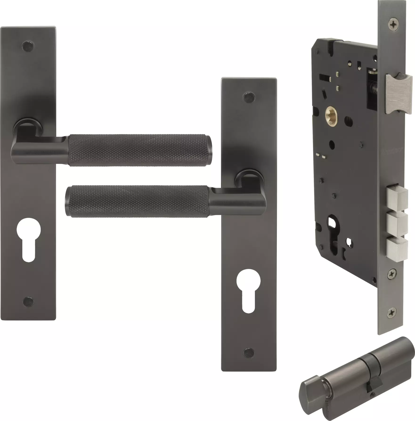 Lumina Longplate Entrance Set - K/T - Diamond Knurl   - GN