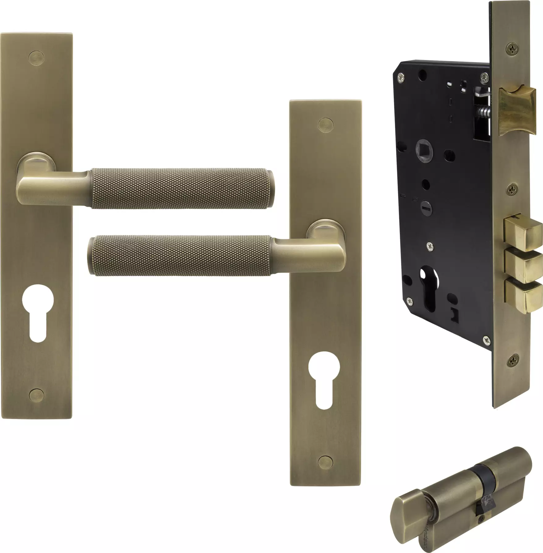 Lumina Longplate Entrance Set - K/T - Diamond Knurl   - RB