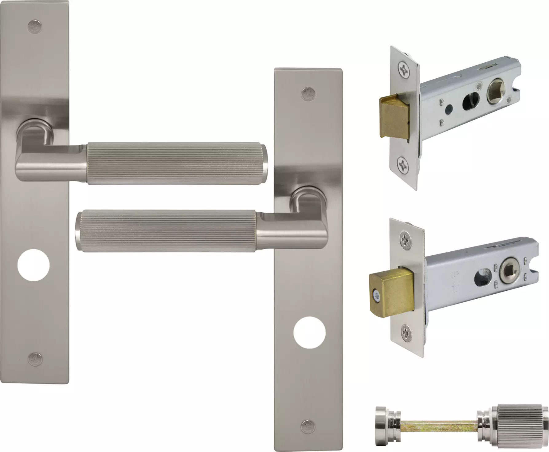 Lumina Longplate Privacy Set - Linear Knurl - BN