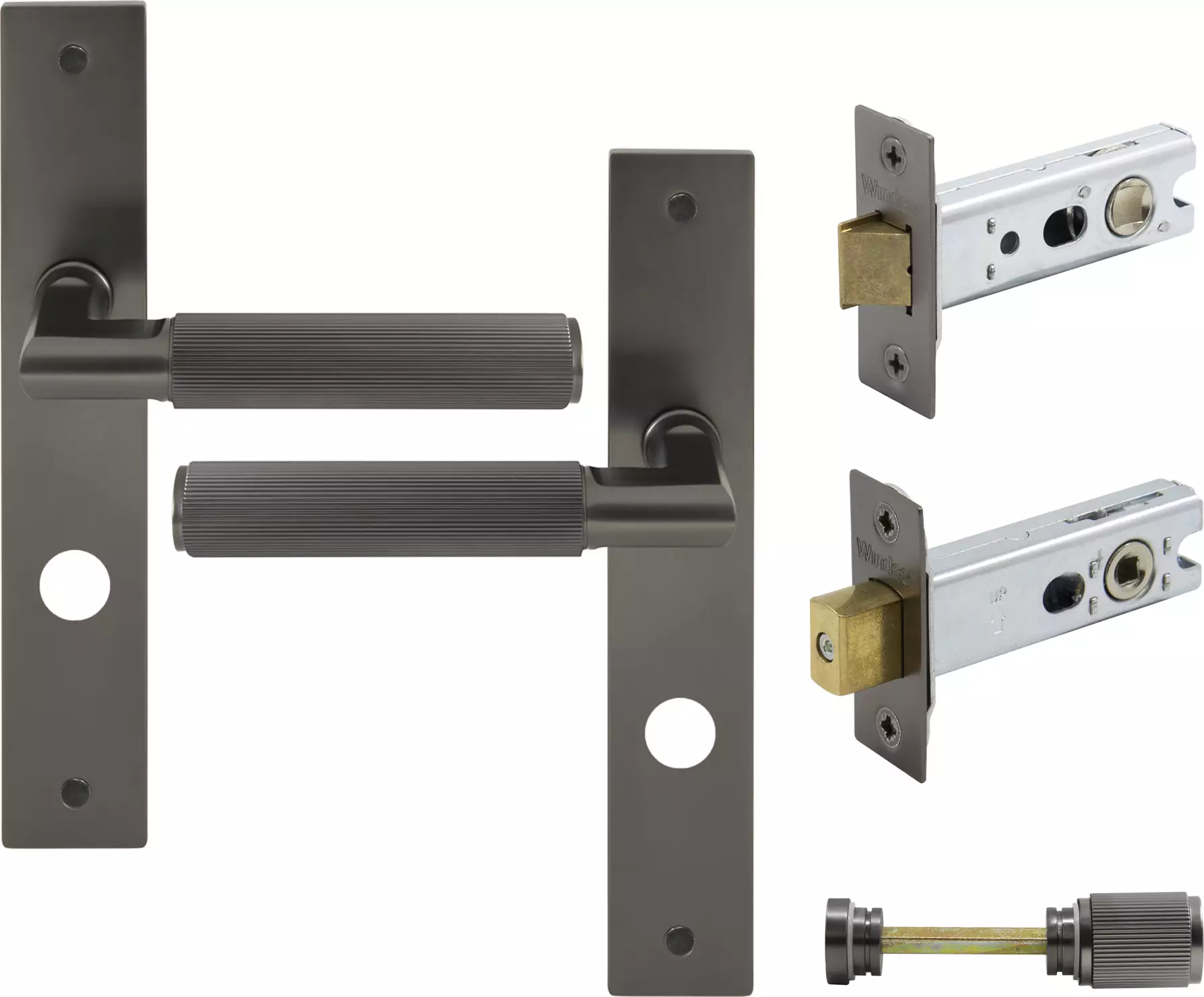 Lumina Longplate Privacy Set - Linear Knurl - GN