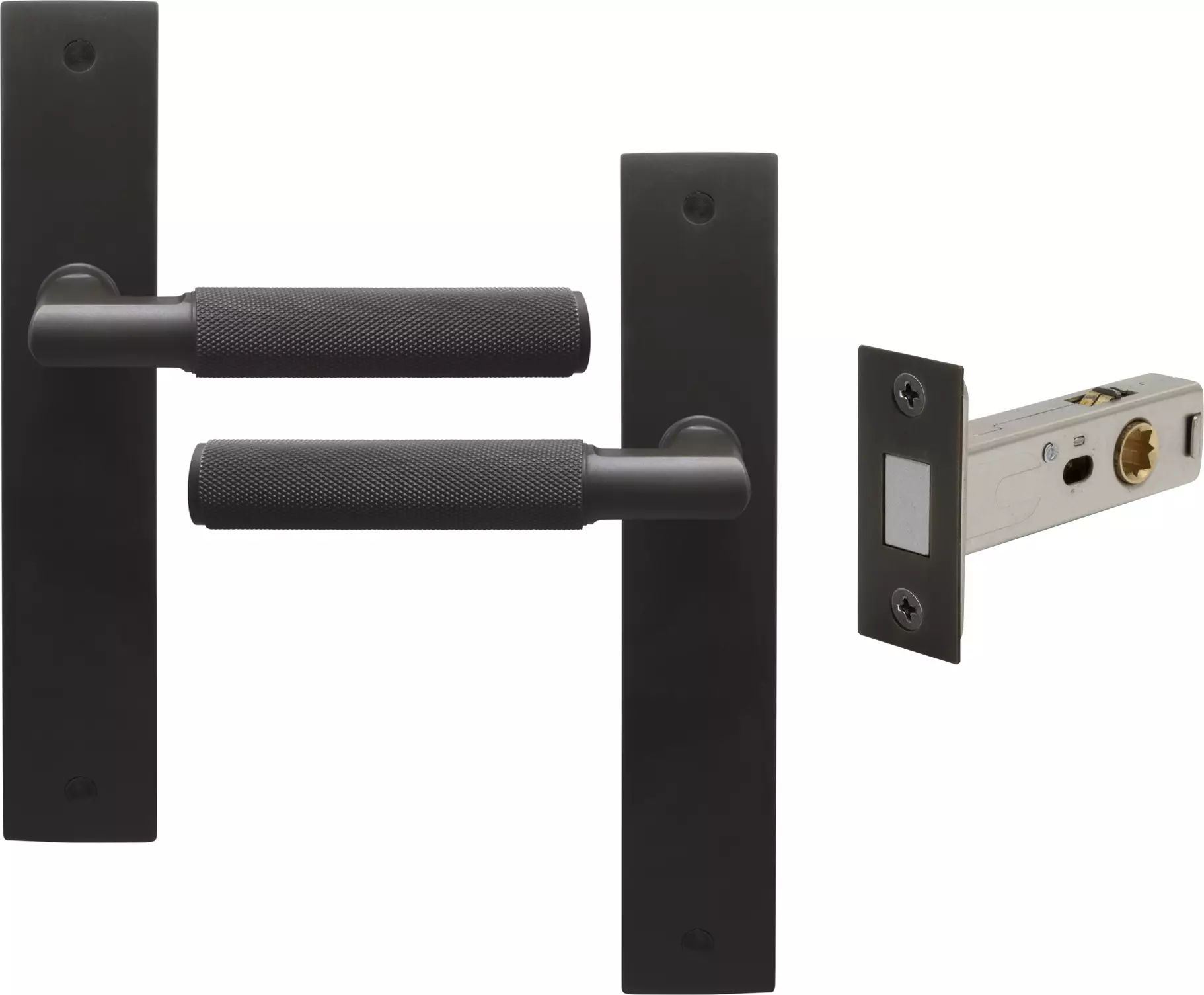 Lumina Longplate Passage Set - Magn. Latch - Diamond Knurl   - DRB