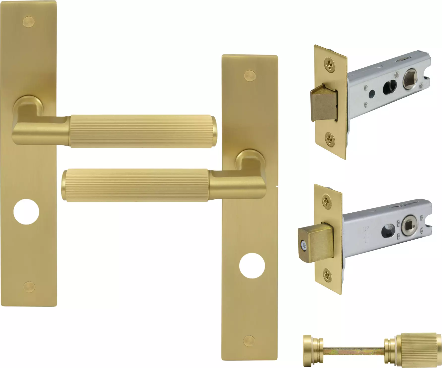 Lumina Longplate Privacy Set - Linear Knurl - MSB