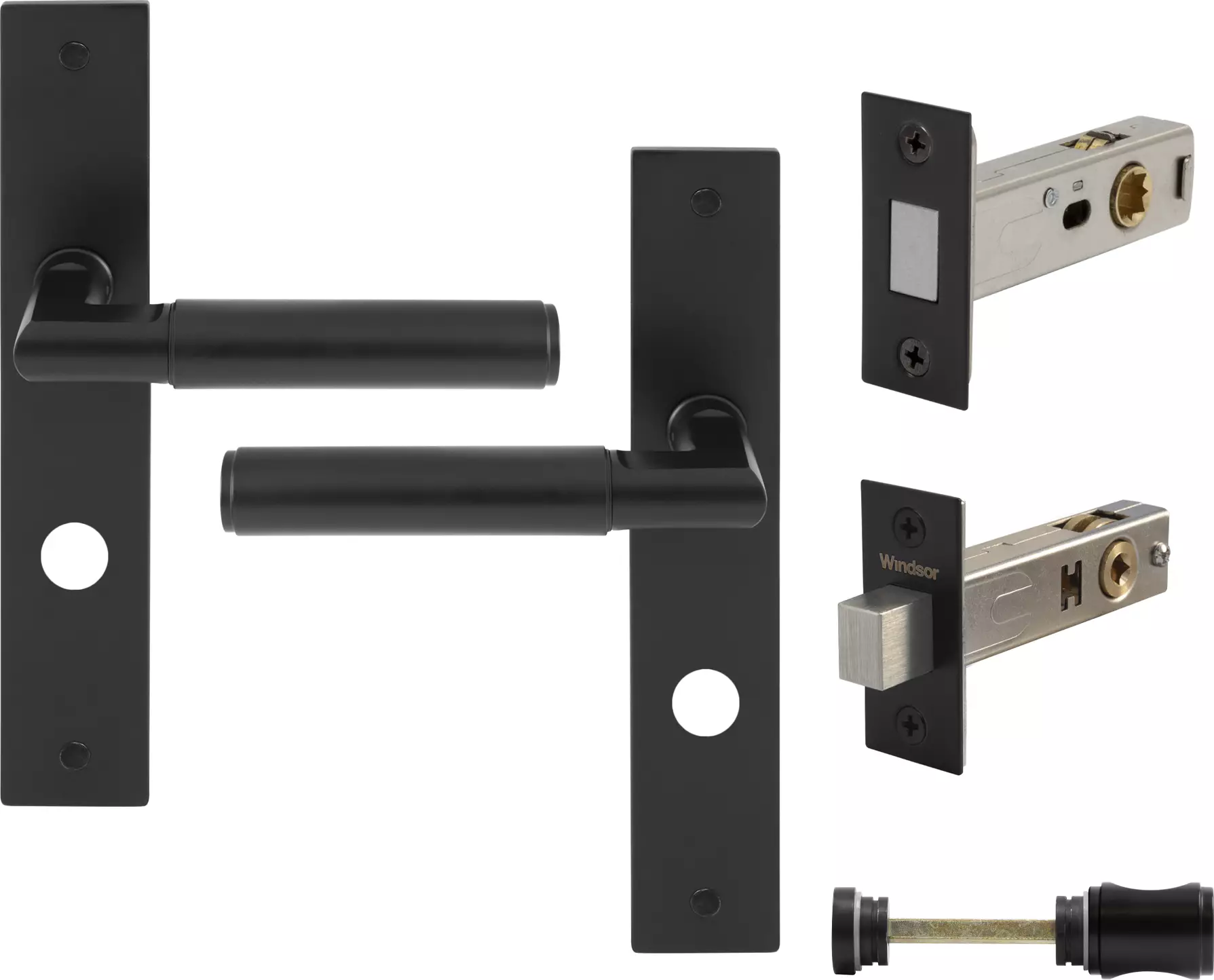 Lumina Longplate Privacy Set - Magn. Latch - Plain - BLK