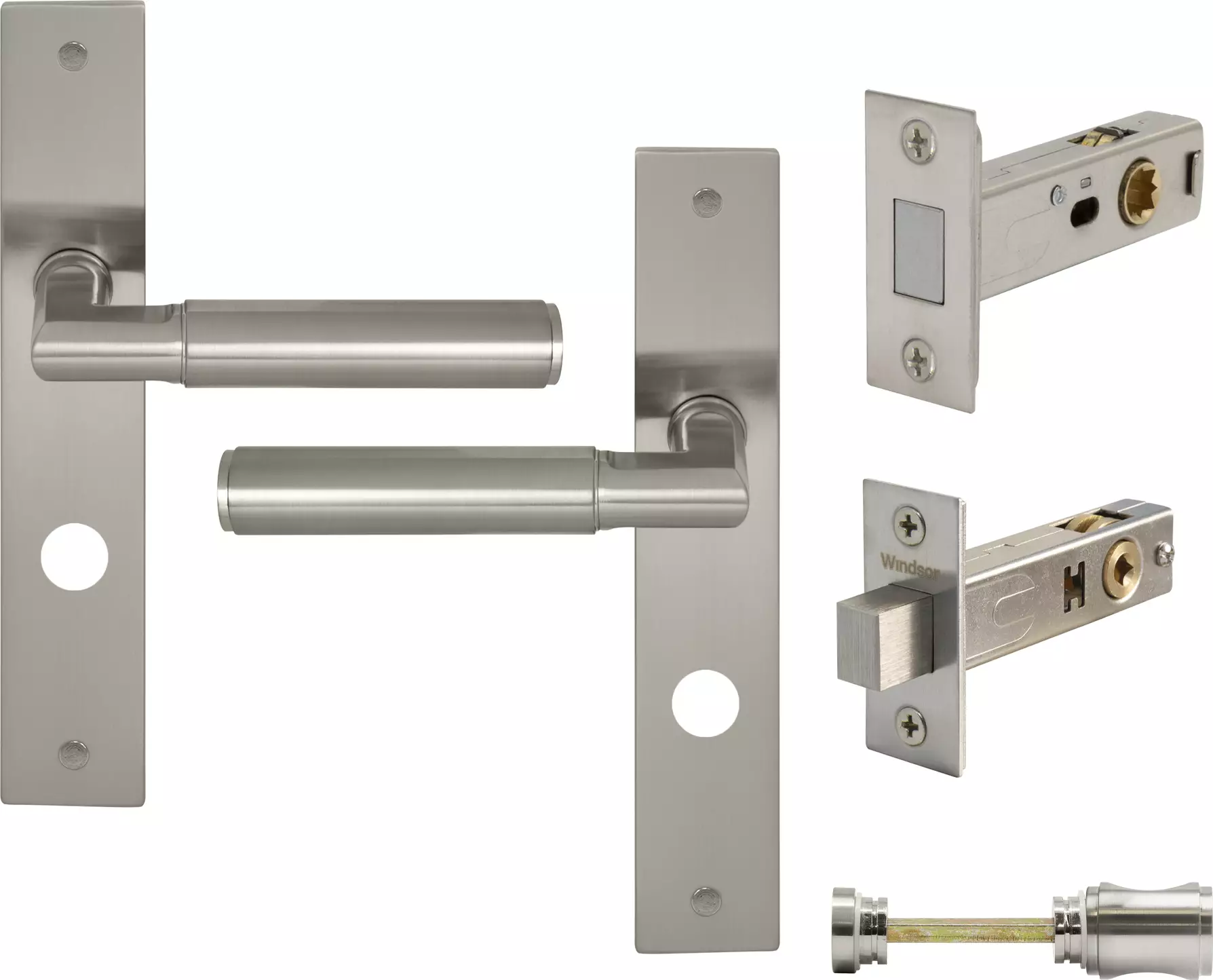 Lumina Longplate Privacy Set - Magn. Latch - Plain - BN