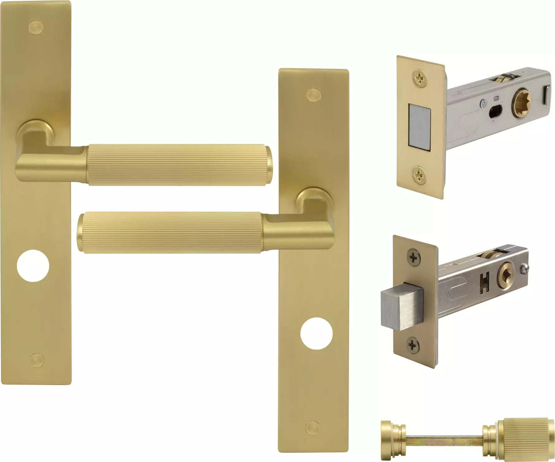 Lumina Longplate Privacy Set - Magn. Latch - Linear Knurl - MSB