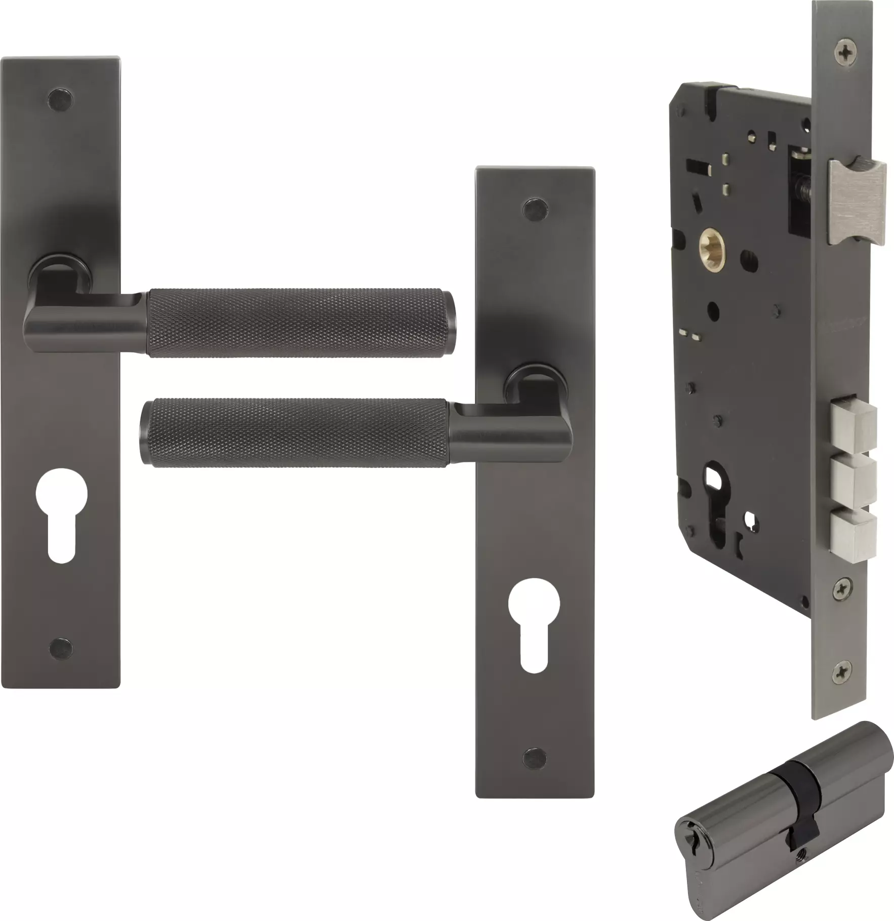 Lumina Longplate Entrance Set - K/K - Diamond Knurl  - GN