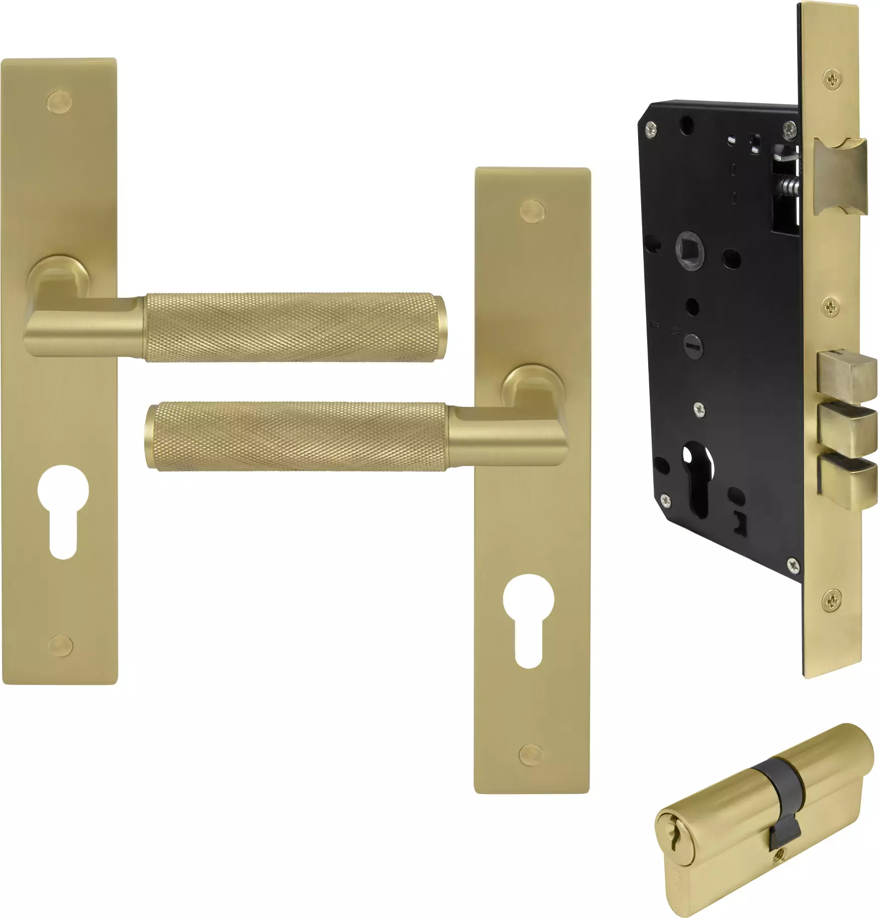 Lumina Longplate Entrance Set - K/K - Diamond Knurl  - MSB