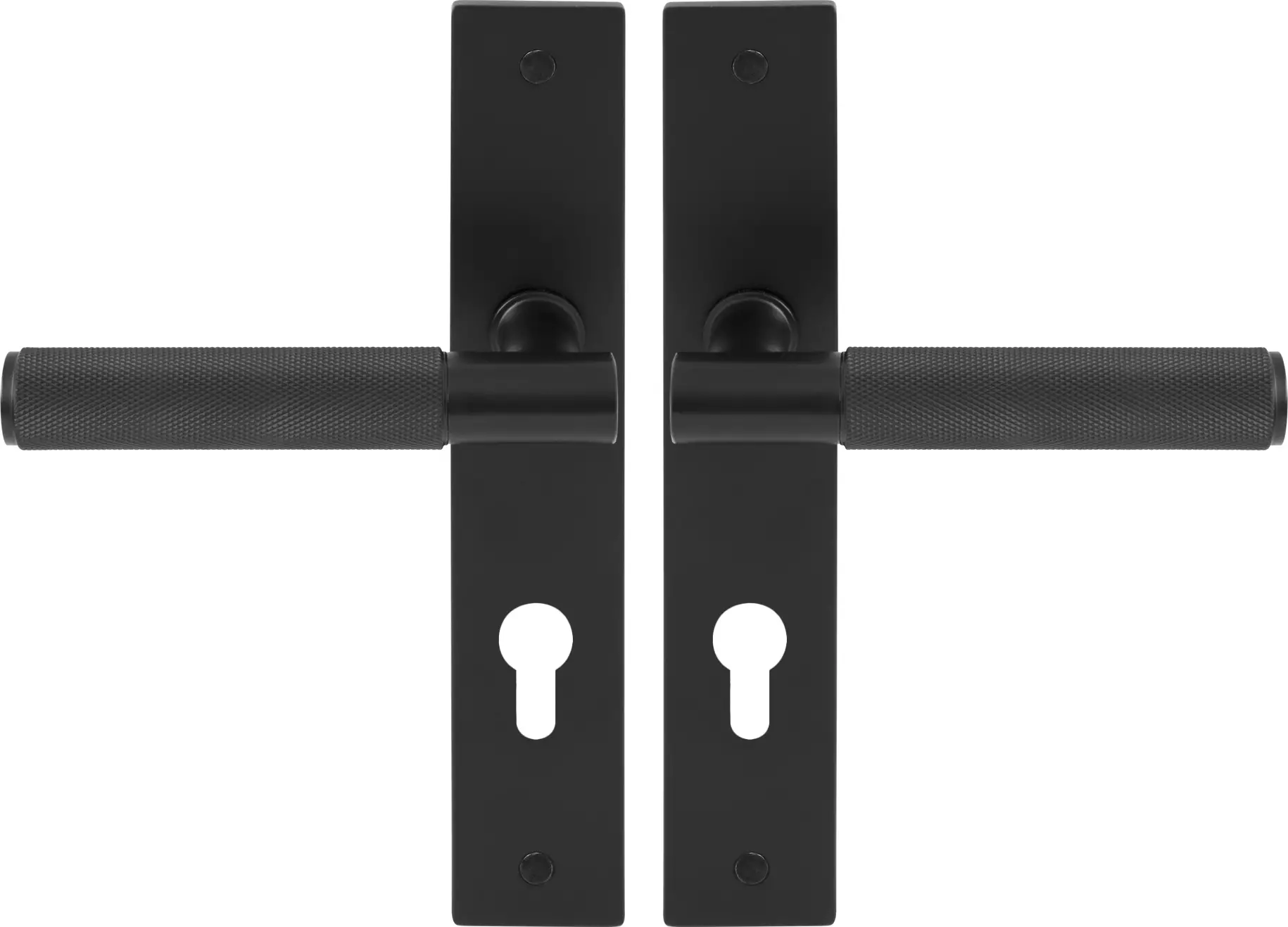 Verge Longplate Euro Handles - Diamond Knurl - BLK