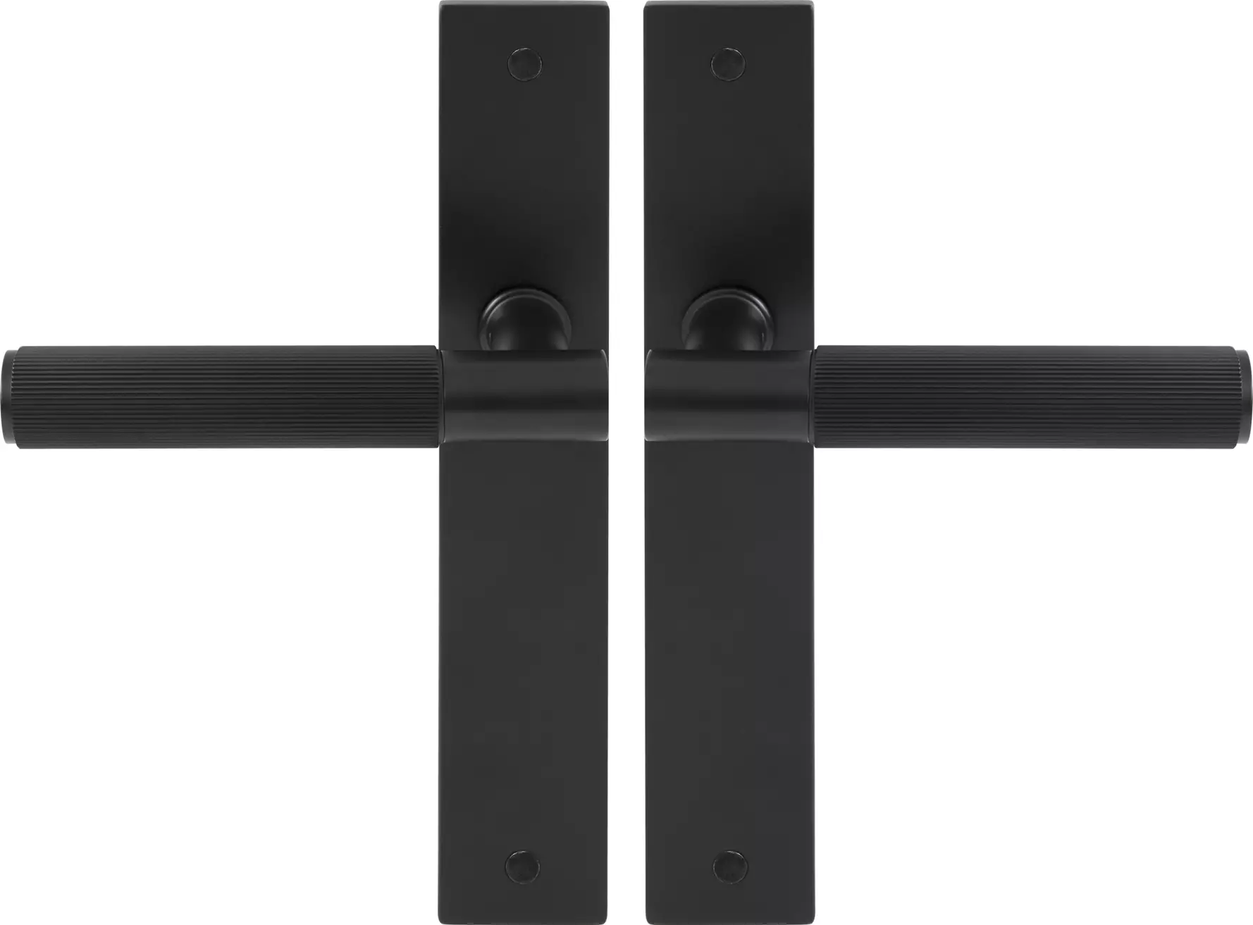 Verge Longplate Lever Set - Linear Knurl - BLK