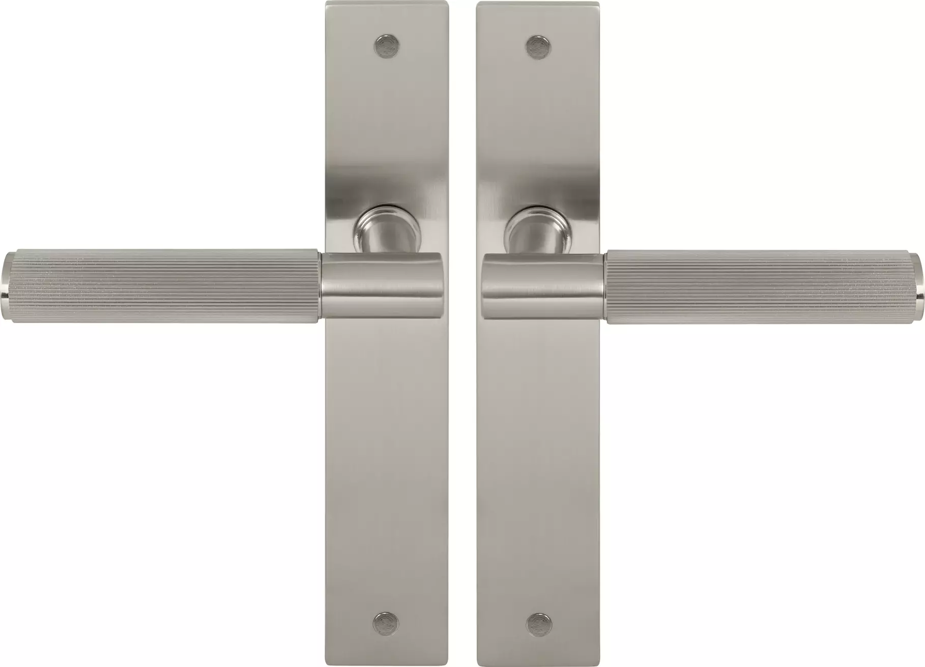 Verge Longplate Lever Set - Linear Knurl - BN