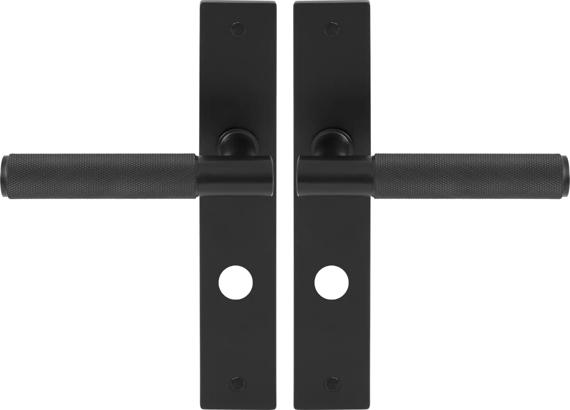 Verge Longplate Privacy Handles - Diamond Knurl - BLK