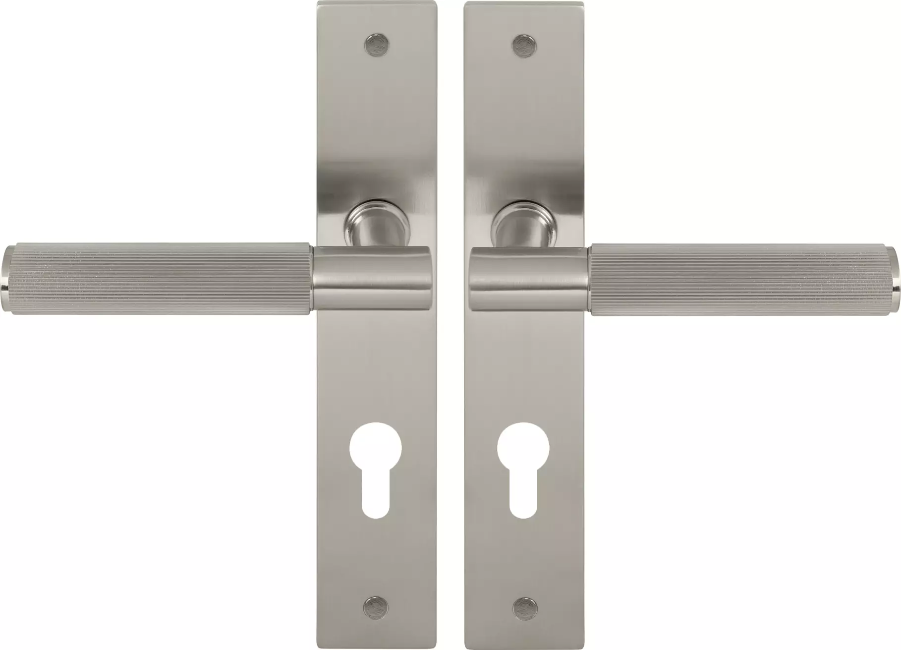 Verge Longplate Euro Handles - Linear Knurl - BN