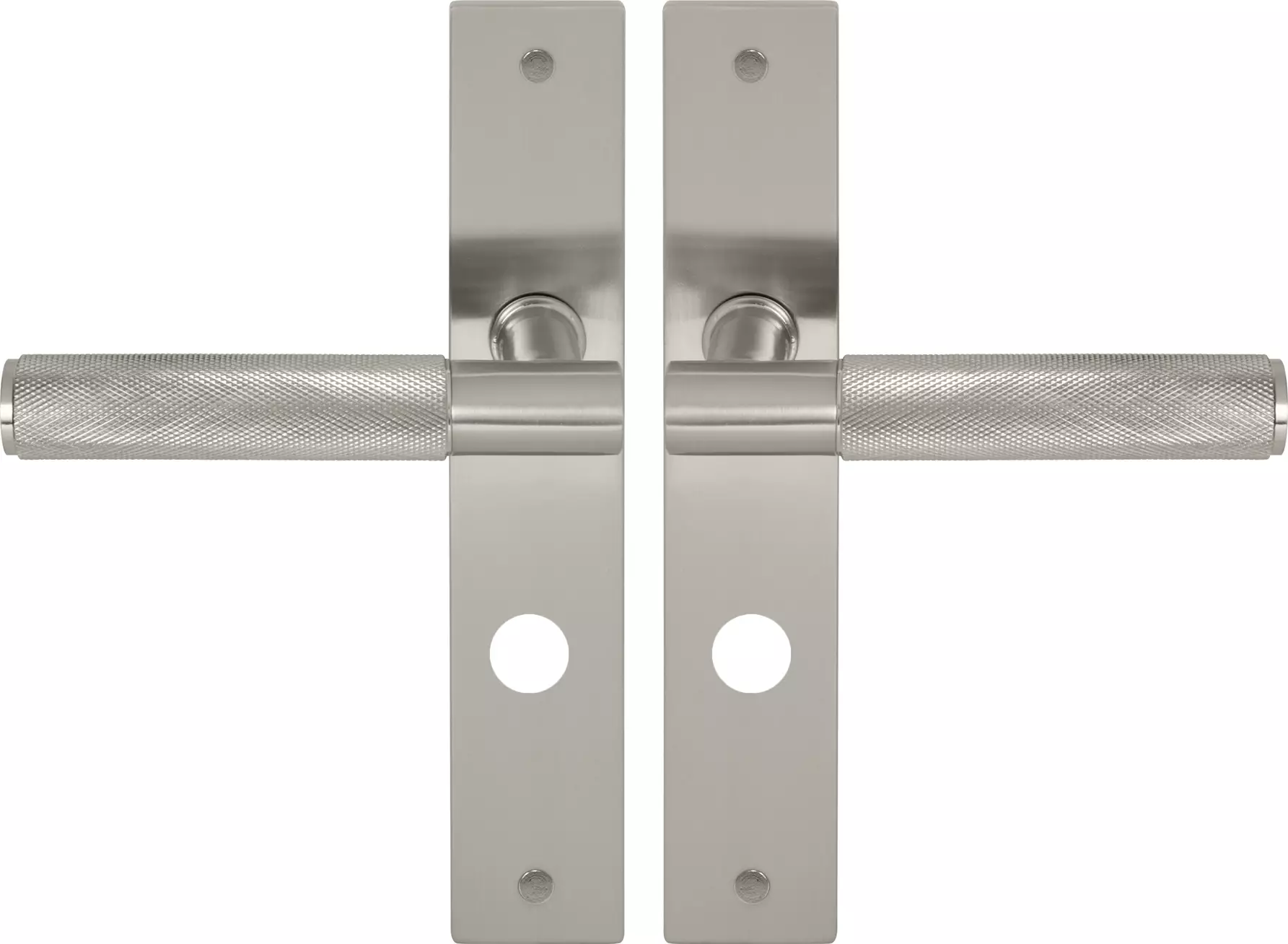 Verge Longplate Privacy Handles - Diamond Knurl - BN